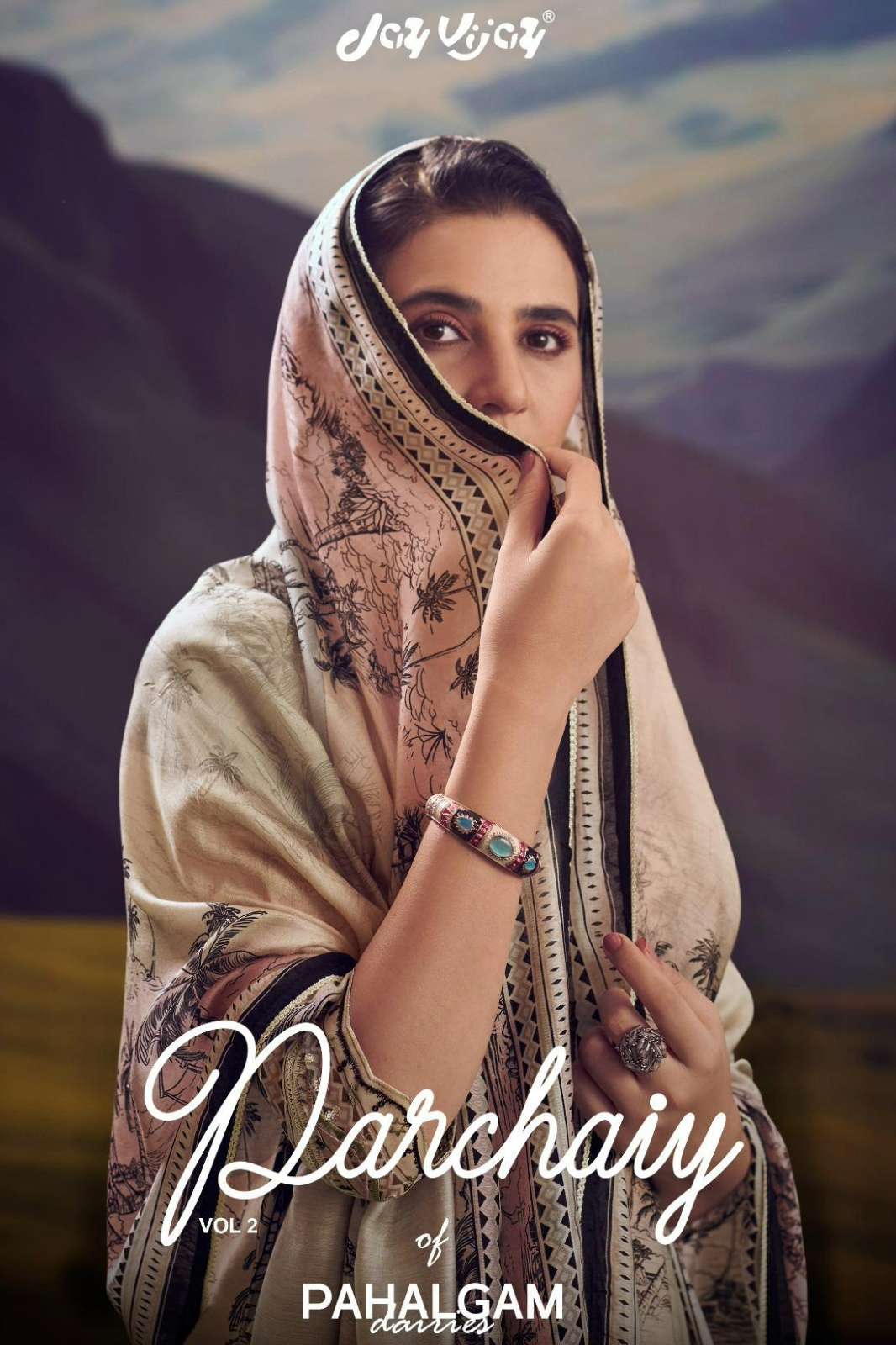 JAY VIJAY PARCHAIY PAHALGAM PURE MUSLIN SILK DIGITAL PRINTED SUIT WITH EMBROIDERY 