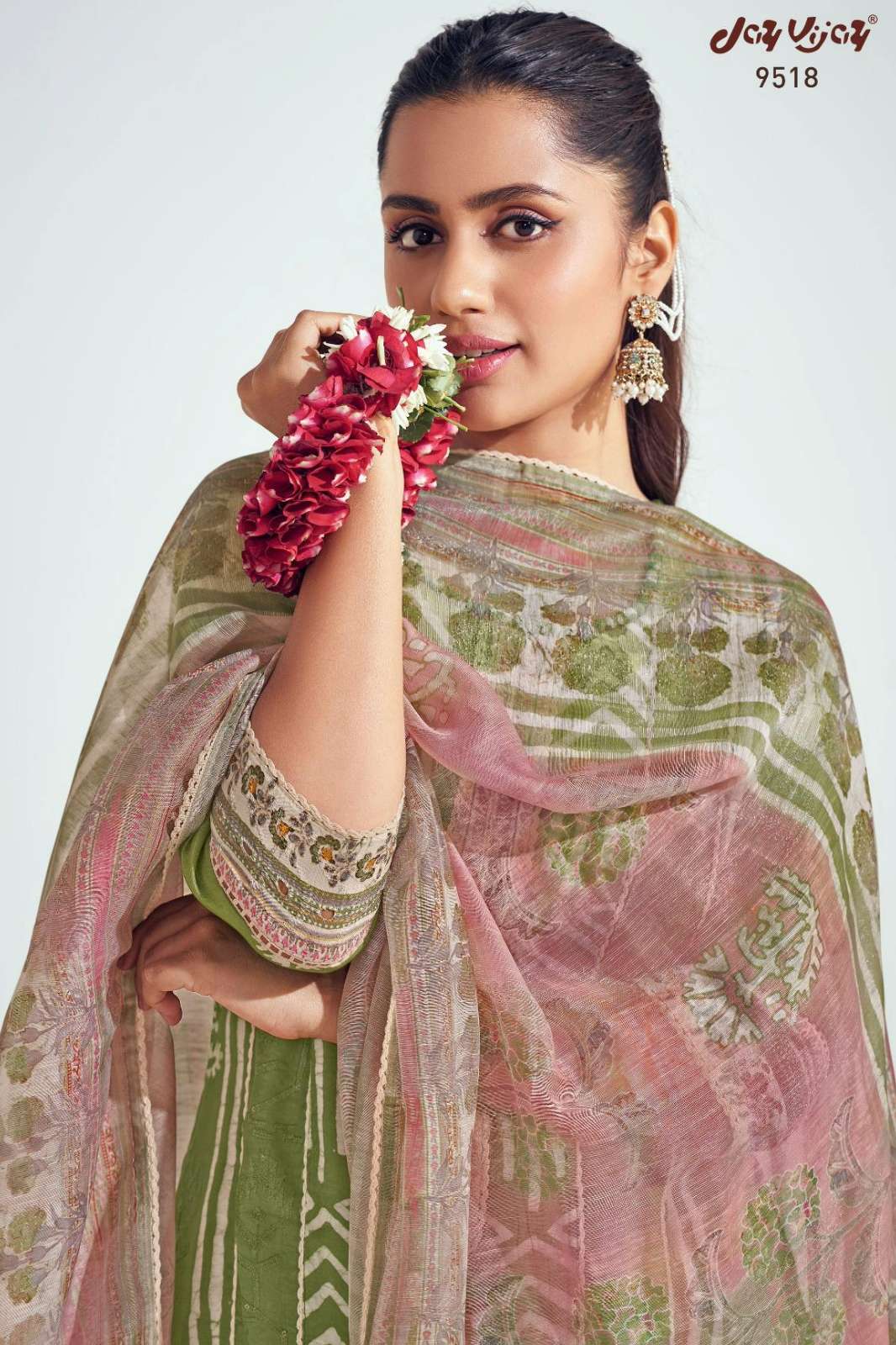  JAY VIJAY PRANGAN PURE MOGA SILK EMBROIDERY WORK SUIT 