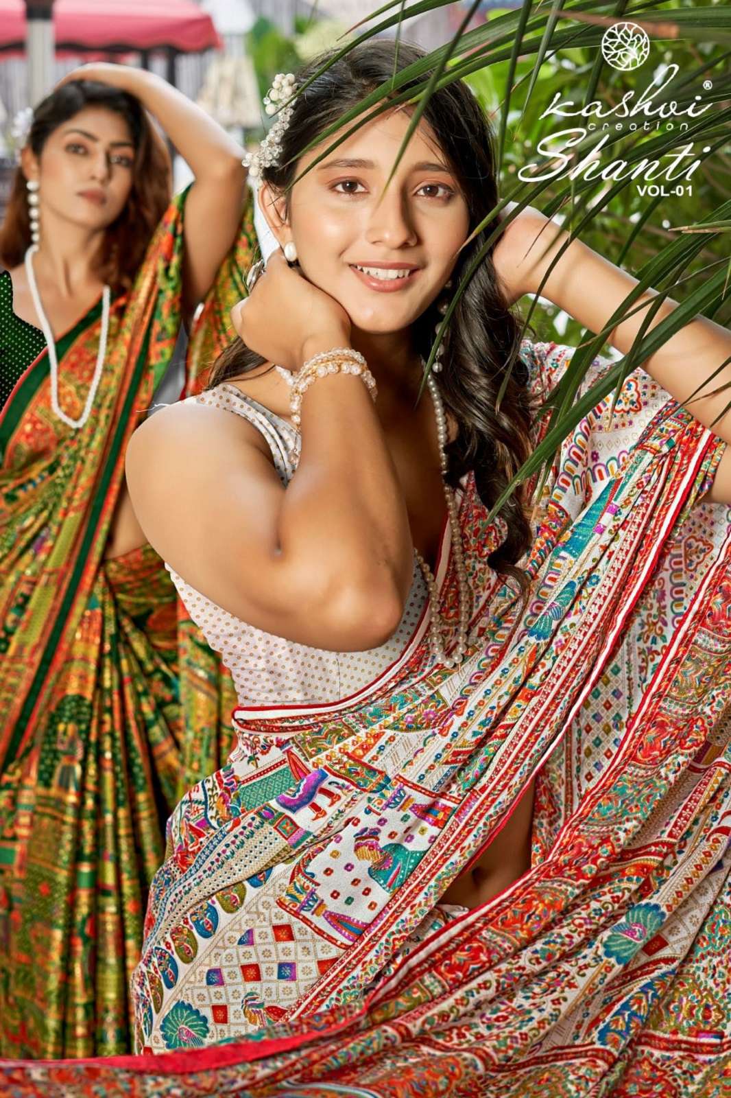 KASHVI CREATION SHANTI BRIGHT FOIL PRINTED SAREES