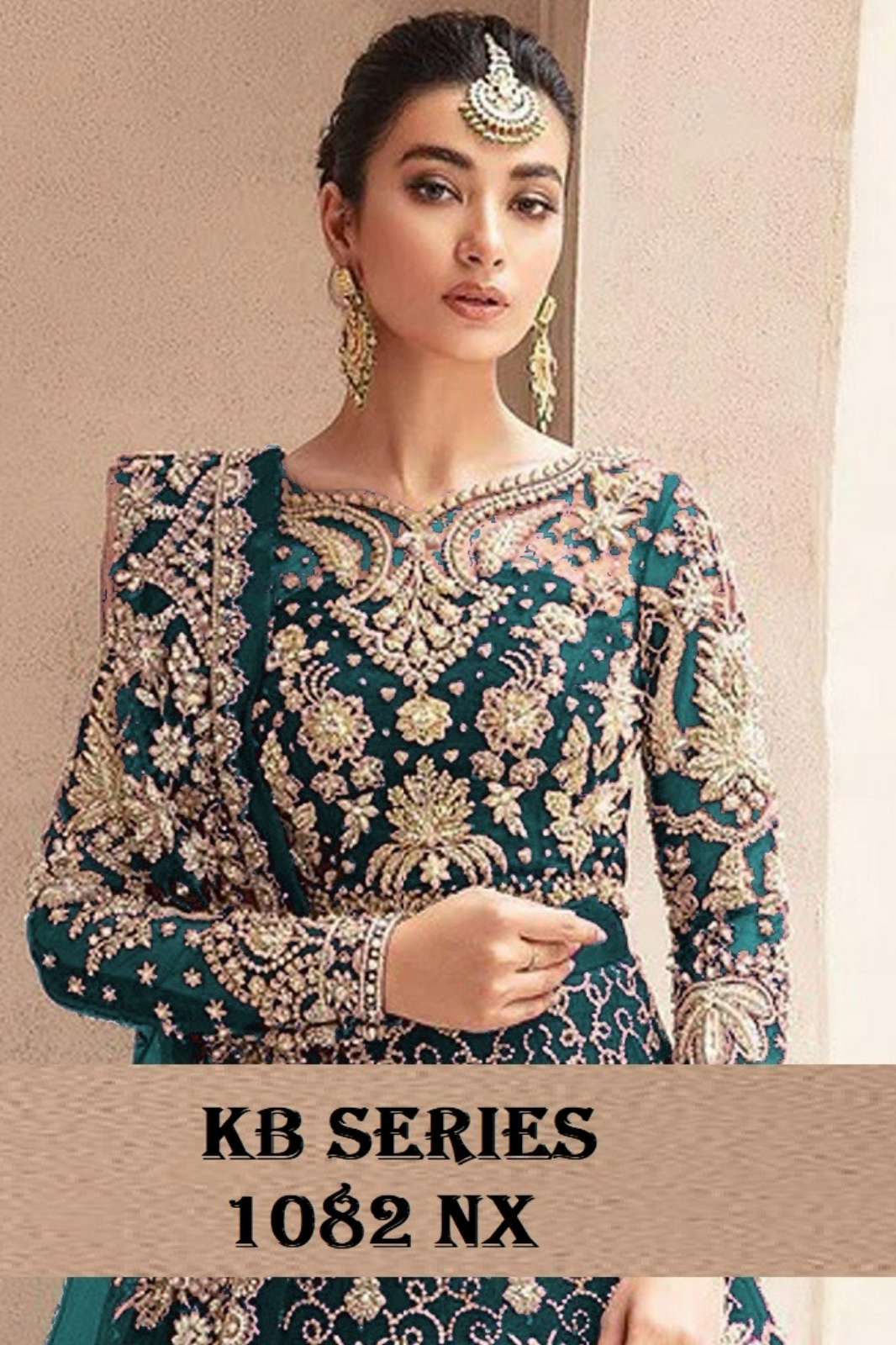 KB SERIES KB 1082 nx   3 COLOR ADDED Heavy Butterfly Net Anarkali Gown 