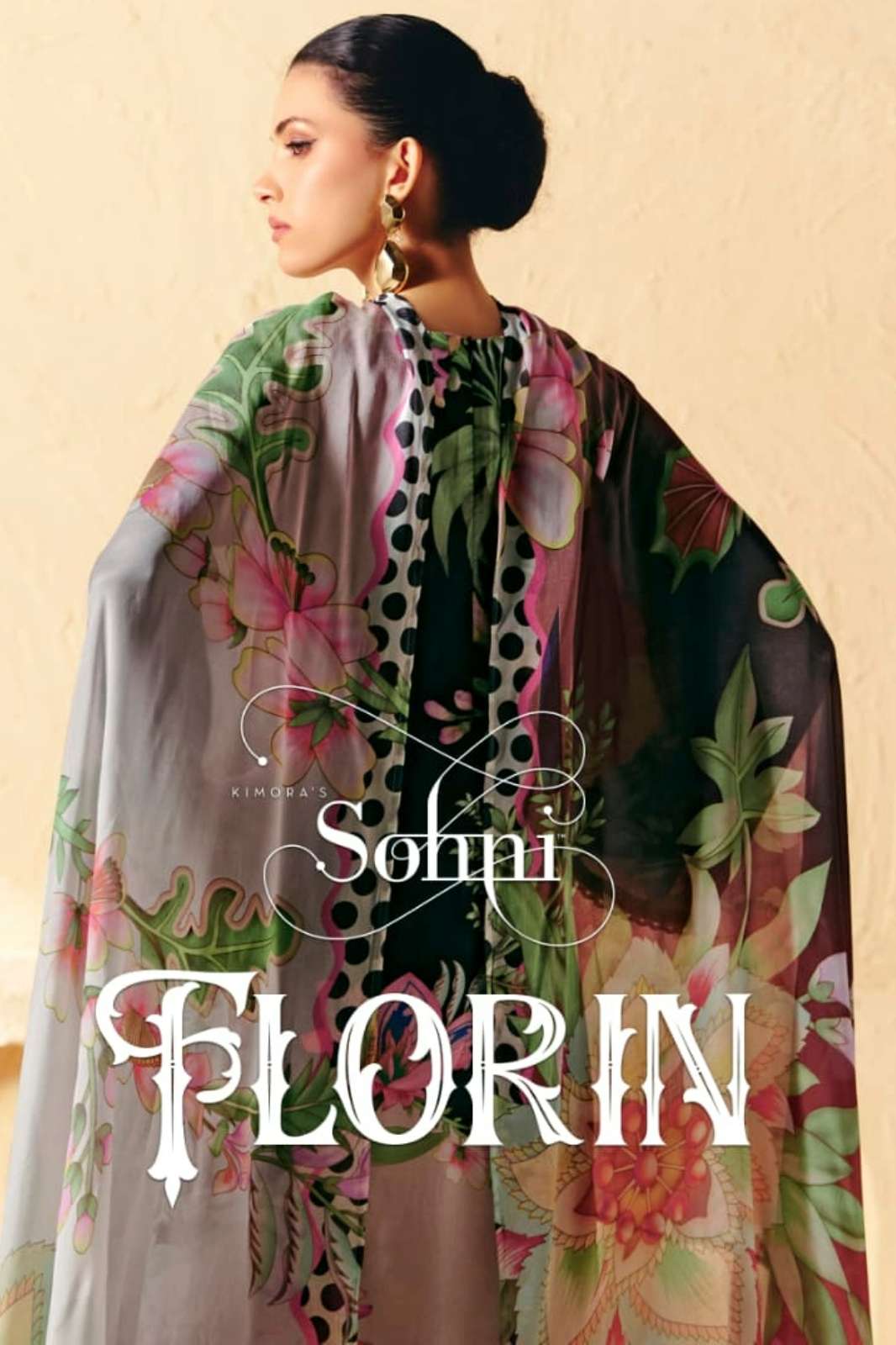 KIMORA SOHNI FLORIN PURE MUSLIN SUIT WITH DIGITAL PRINT & RESHAM EMBROIDERY