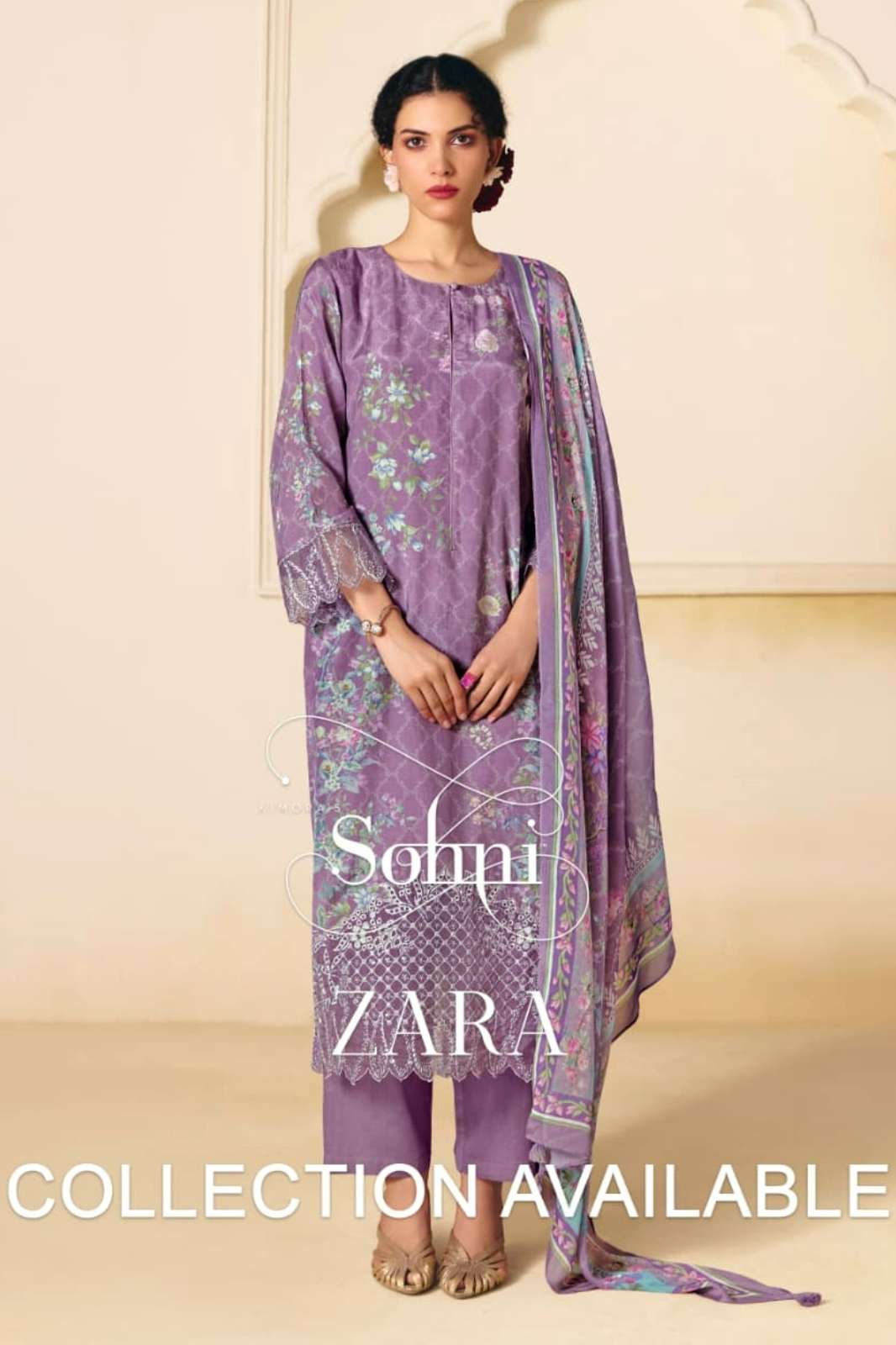 KIMORA SOHNI ZARA PURE MUSLIN DIGITAL PRINTED RESHAM EMBROIDERY SUIT