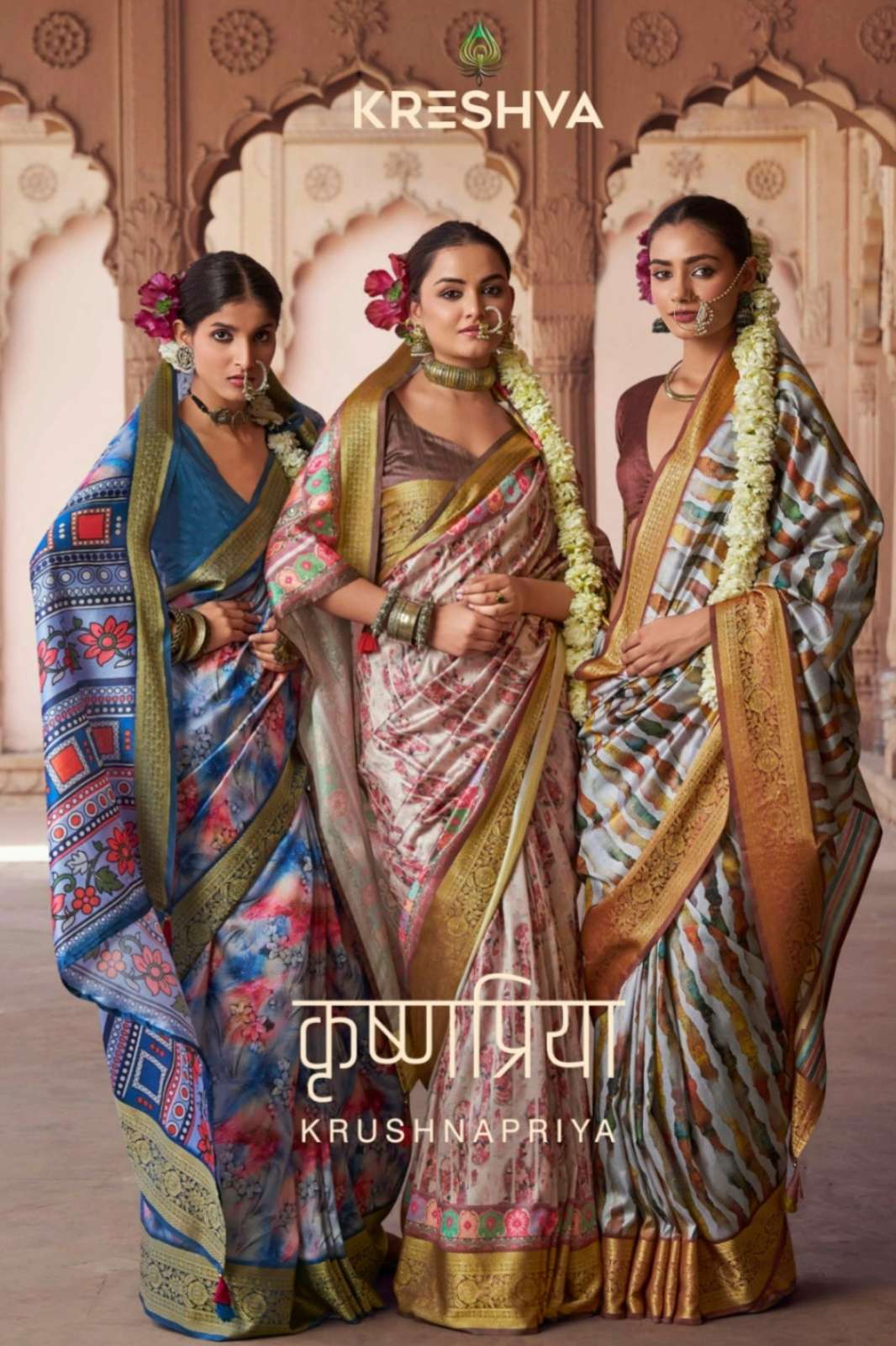 Kreshva Krushnapriya 7058 To 7065 Viscose Border Designer Silk Saree