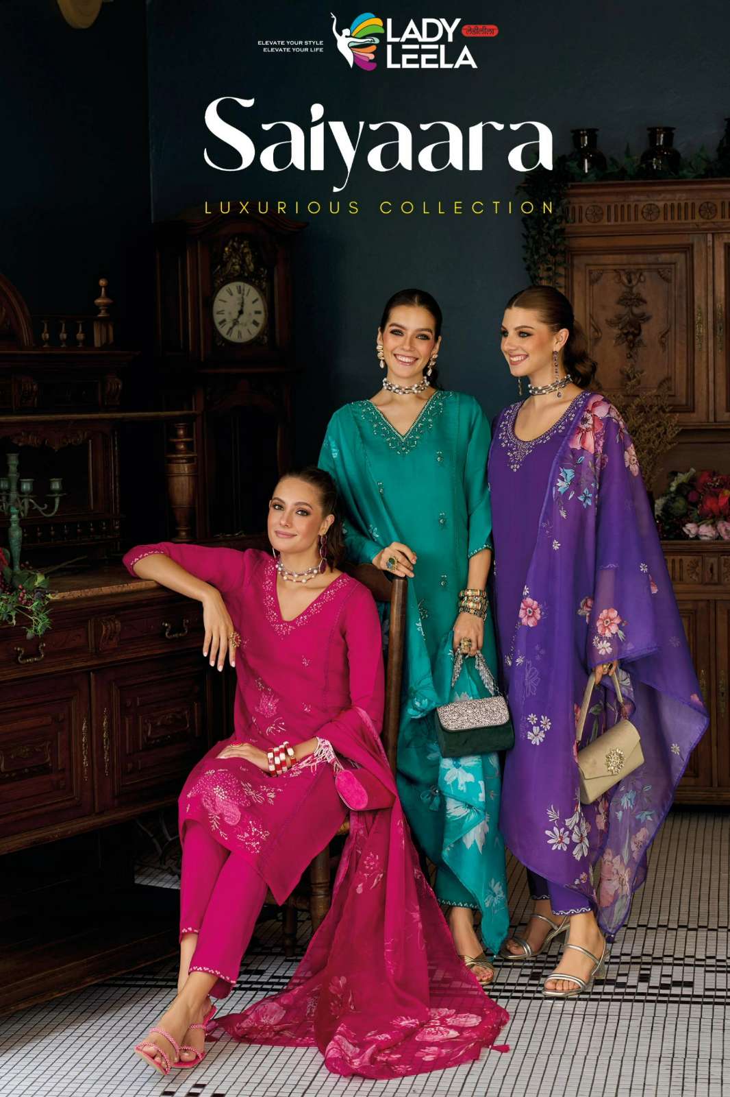 LADY LEELA SAIYAARA Viscose Mul Chanderi Suit with Embroidery Work