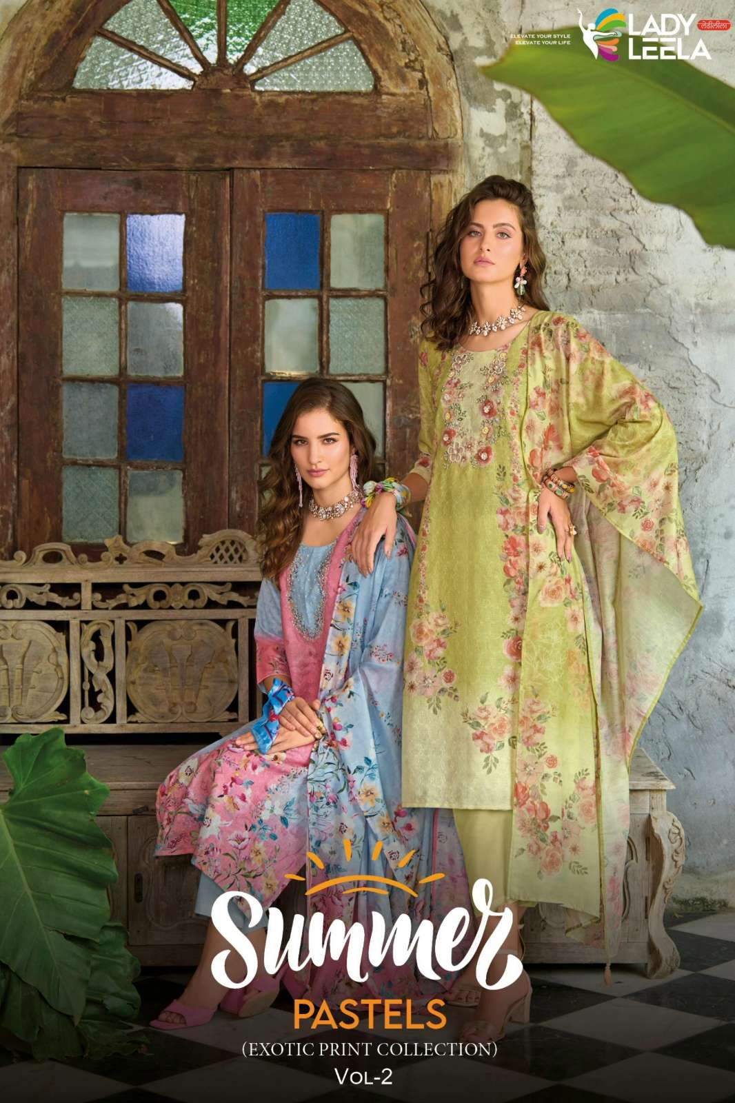 Lady Leela SUMMER PASTELS 2 Linen Suit with Handwork