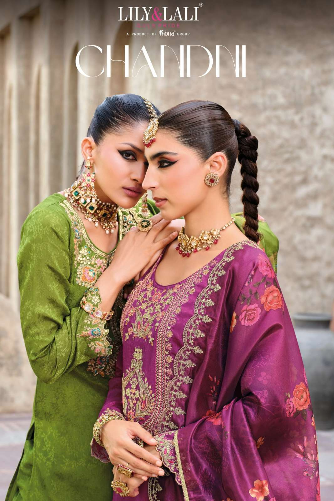 LILY & LALI CHANDNI Chinon Silk Suit with Handwork & Embroidery Work
