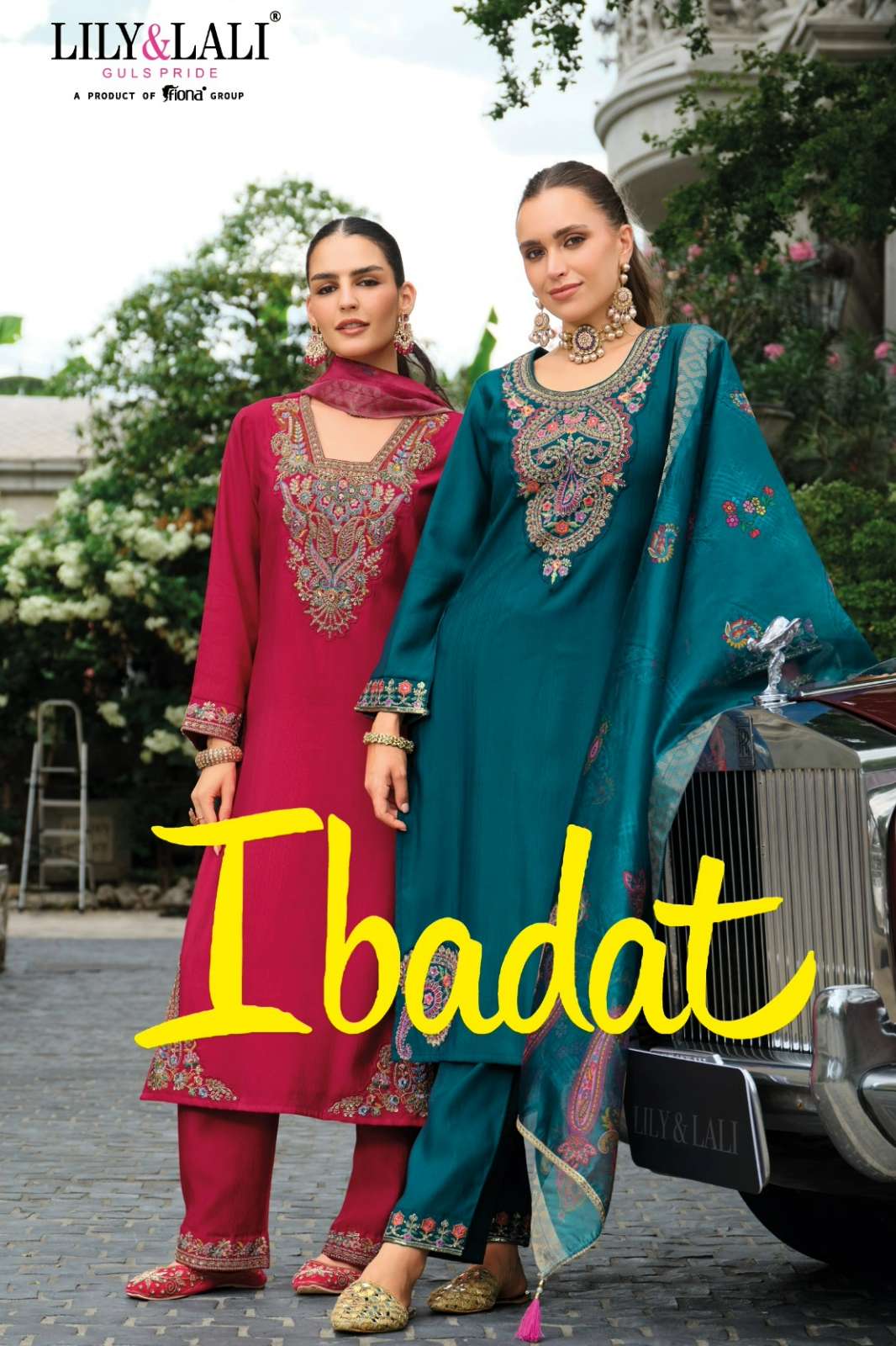 LILY & LALI Ibadat Ready to Wear Viscose Silk Suit with Handwork 