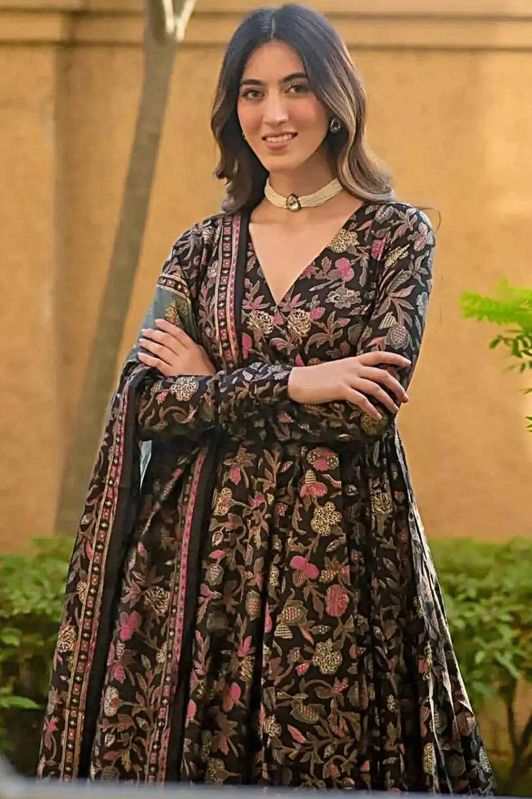 Lucaya OLIVIA Digital Printed Muslin Cotton Anarkali Suit