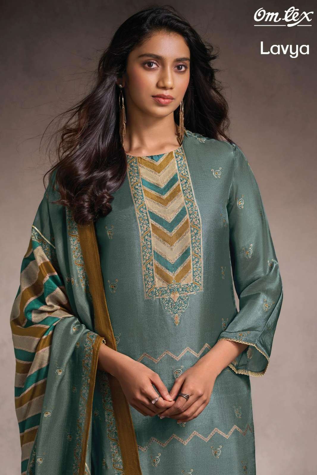 OMTEX LAVYA RUBINA SILK JACQUARD DIGITAL PRINTED SUIT 