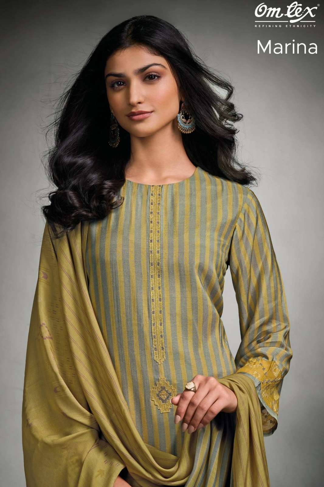 OMTEX MARINA PAKIZA SILK DIGITAL PRINTED SUIT WITH EMBROIDERY