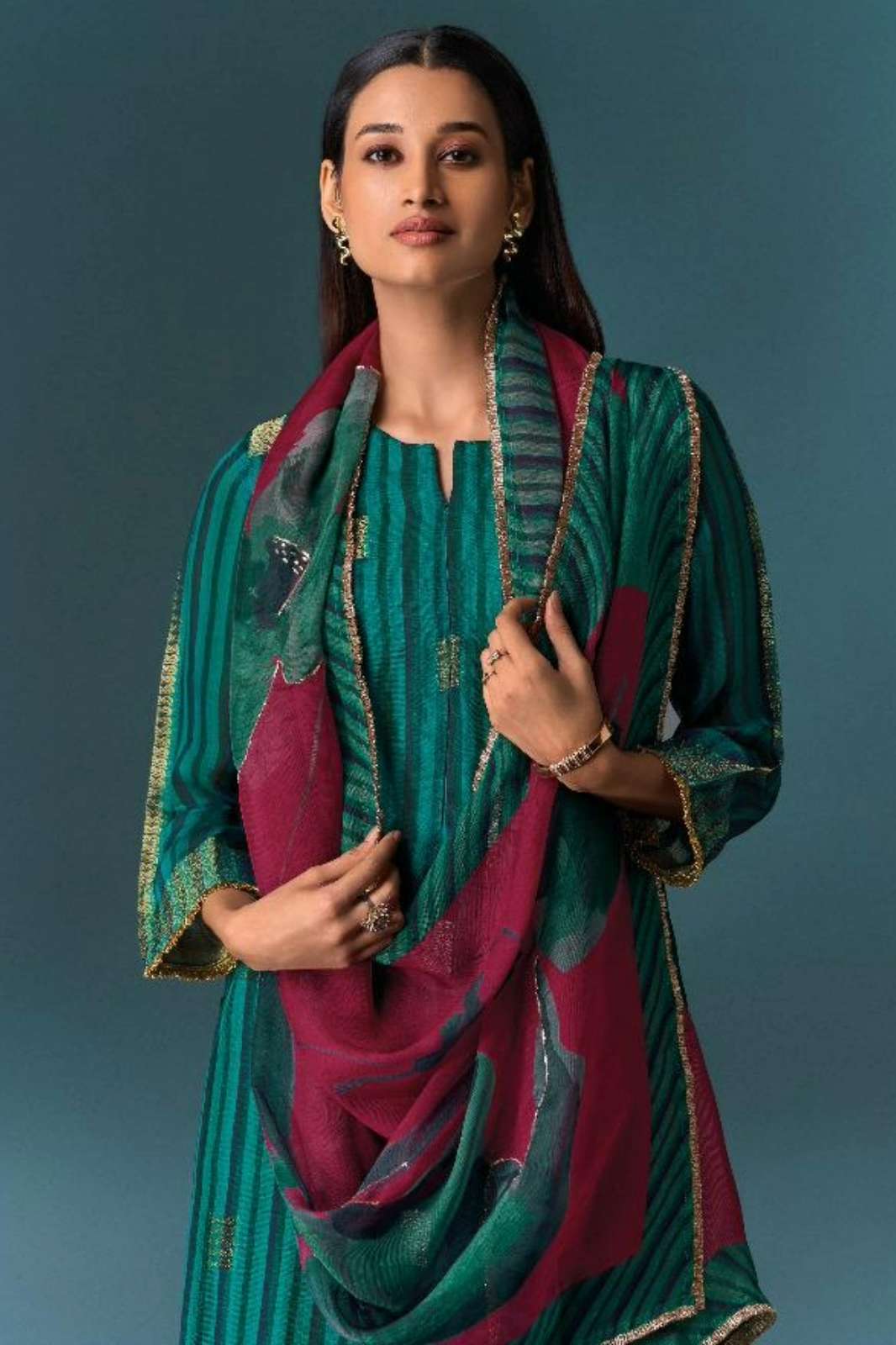 OMTEX MISHQE ROIS JACQUARD DIGITAL PRINTED SUIT 