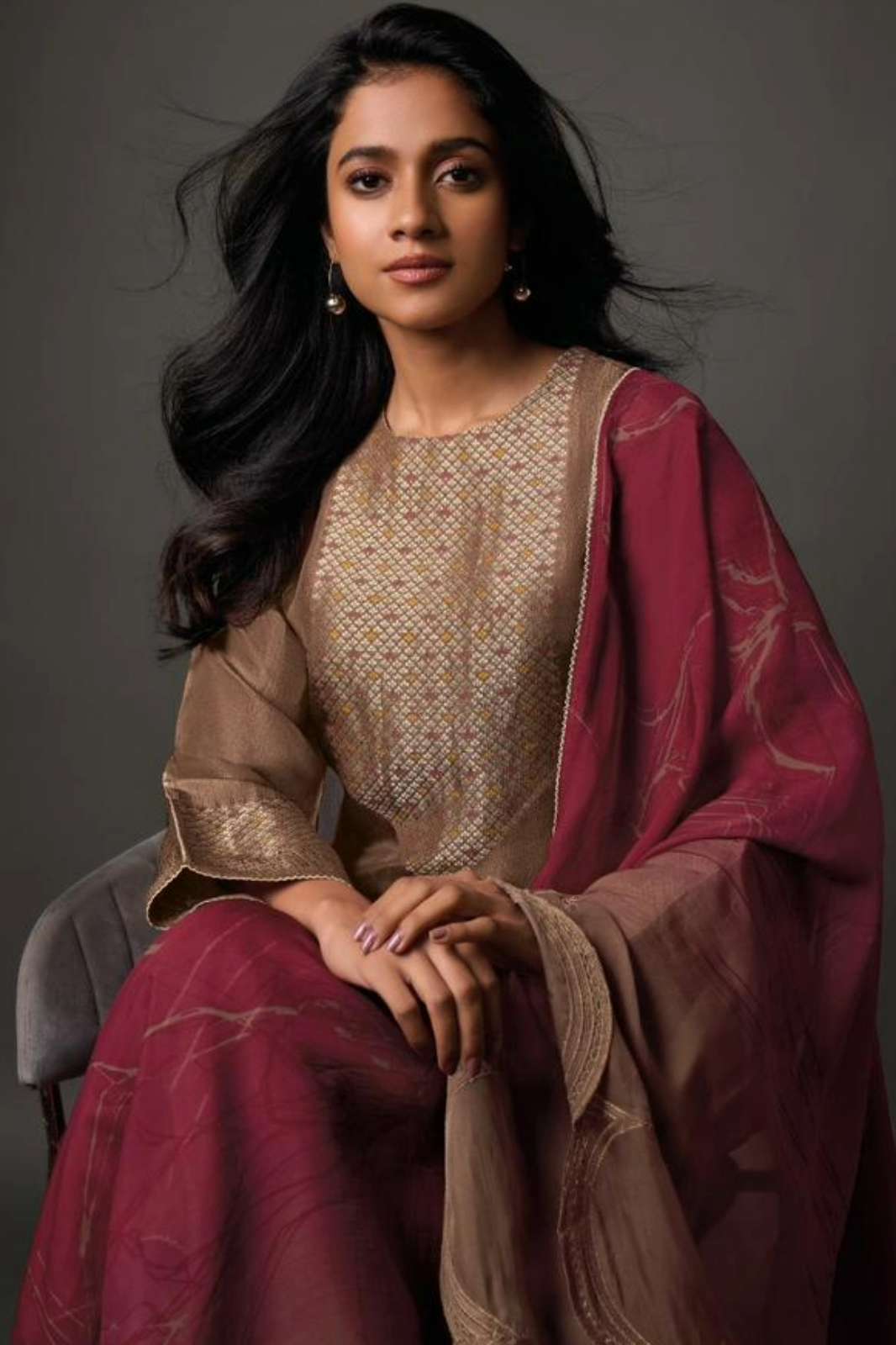  OMTEX THARUNIKA OLIVIA SILK JACQUARD SUIT WITH FANCY WORK 