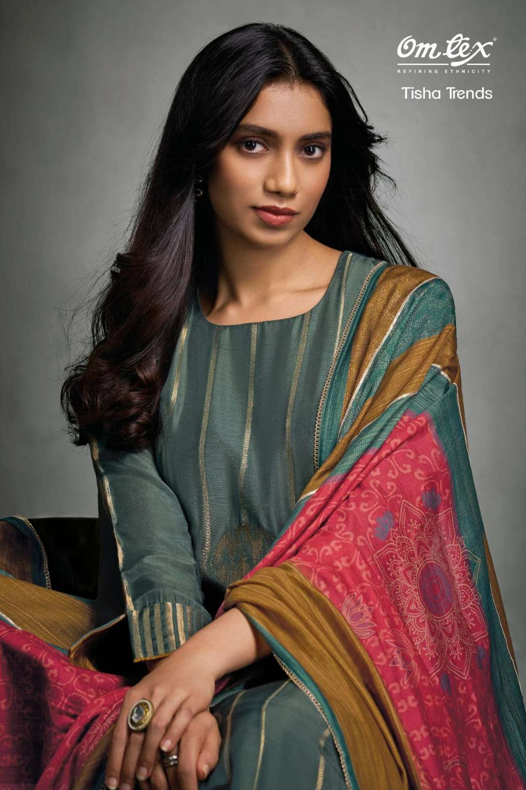 OMTEX TISHA TRENDS BEAUTIFUL MUSLEEN JACQUARD SUIT 