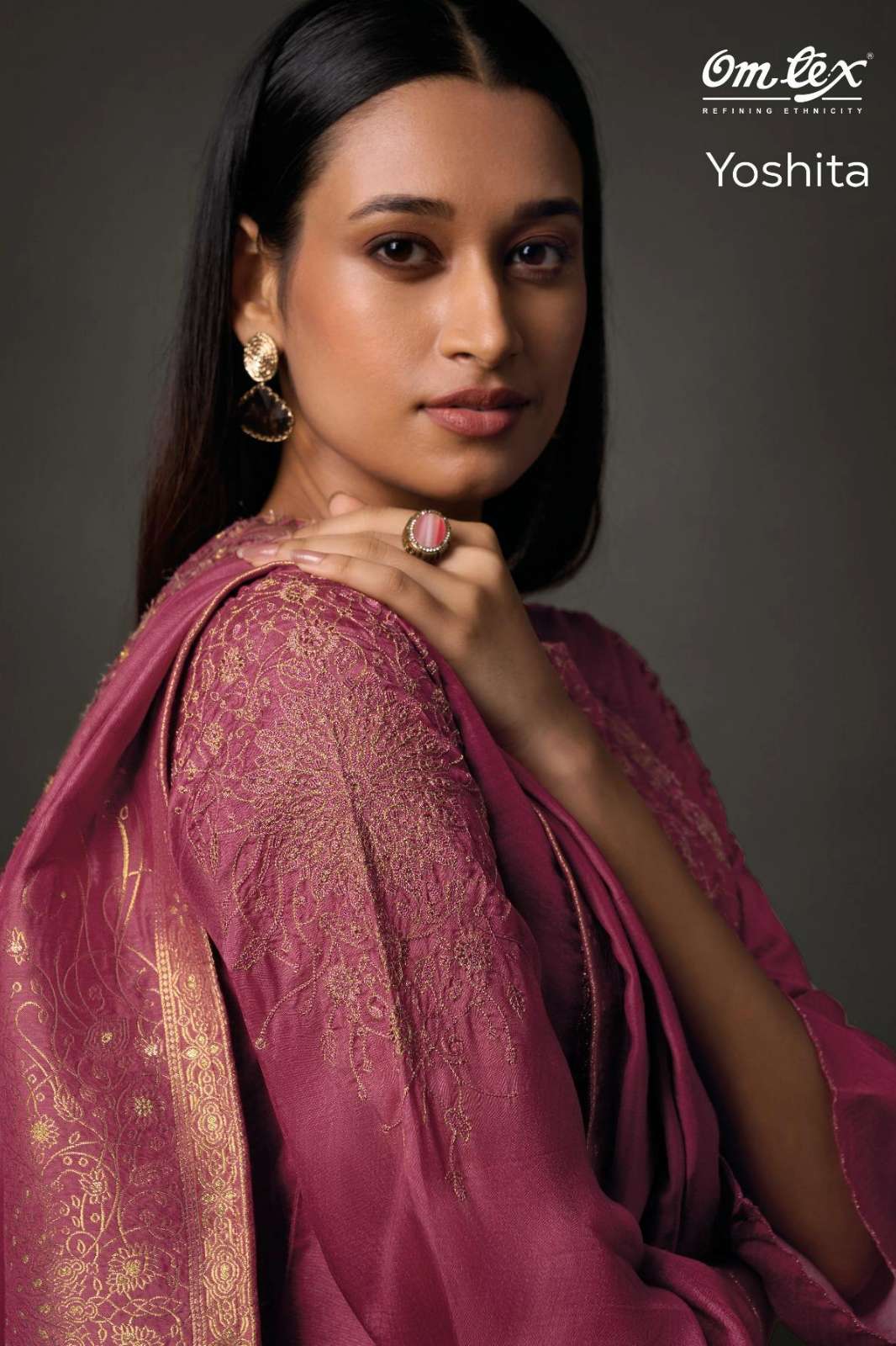 OMTEX YOSHITA OLIVIA SILK DIGITAL PRINTED SUIT WITH EMBROIDERY 