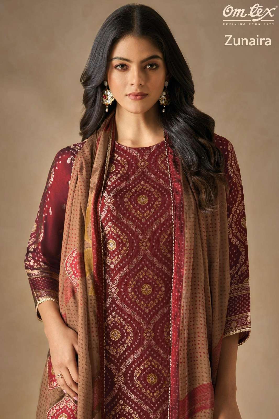 OMTEX ZUNAIRA RUBINA SILK JACQUARD DIGITAL PRINTED SUIT 