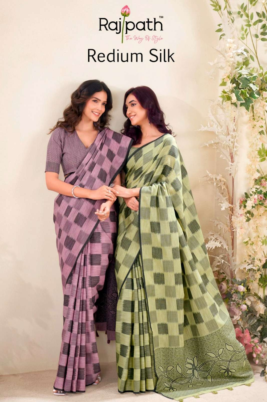 Rajpath Redium Silk 438 to 443 Linen Silk Checks Printed Saree