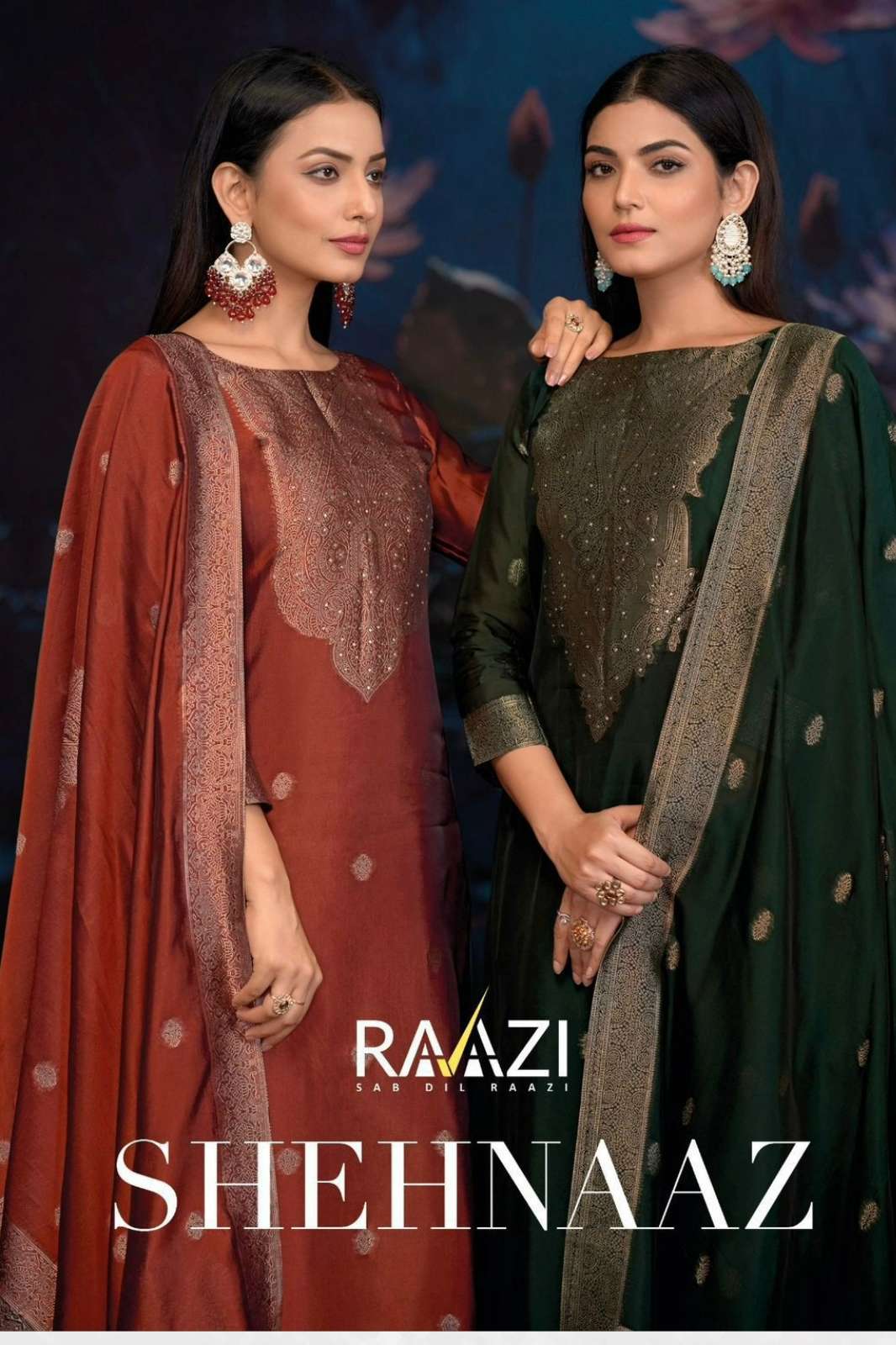 Rama Raazi SHEHNAAZ Pure Bemberg Woven Silk Suit with Fine Handwork