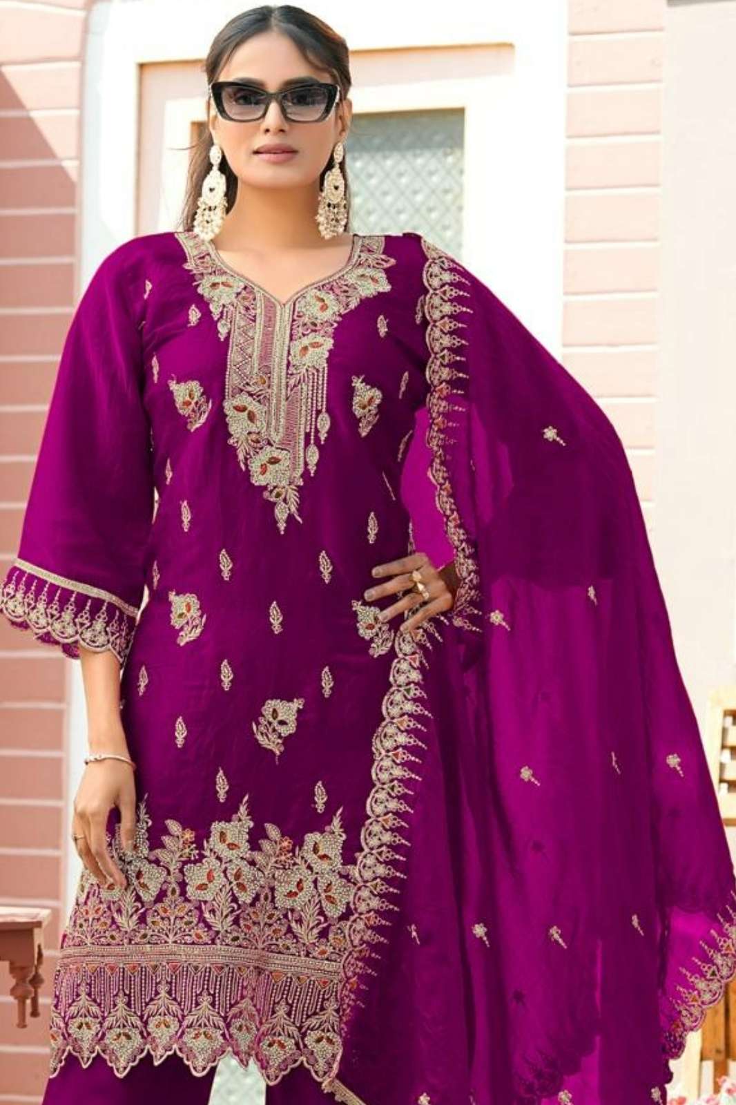 RAMSHA R 1277 Ready To Wear Embroidery Pakistani Fandy Fabric Suit
