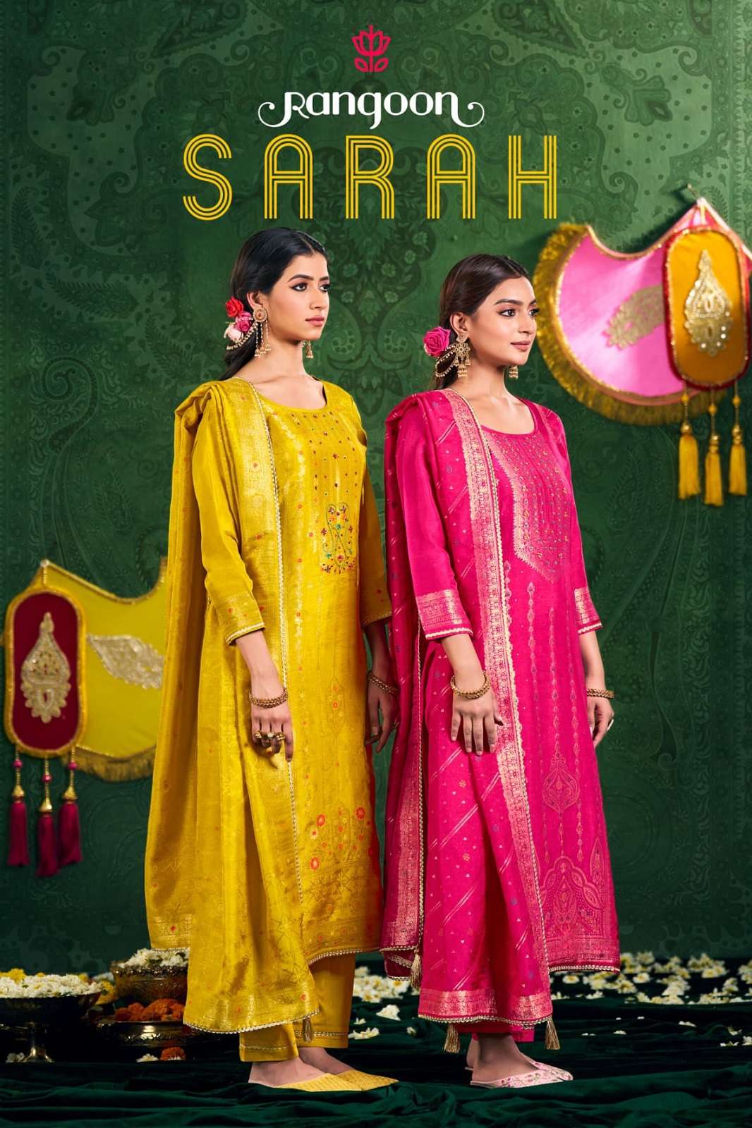 RANGOON SARAH RUSSIAN JAQUARD HANDWORKED KURTIES