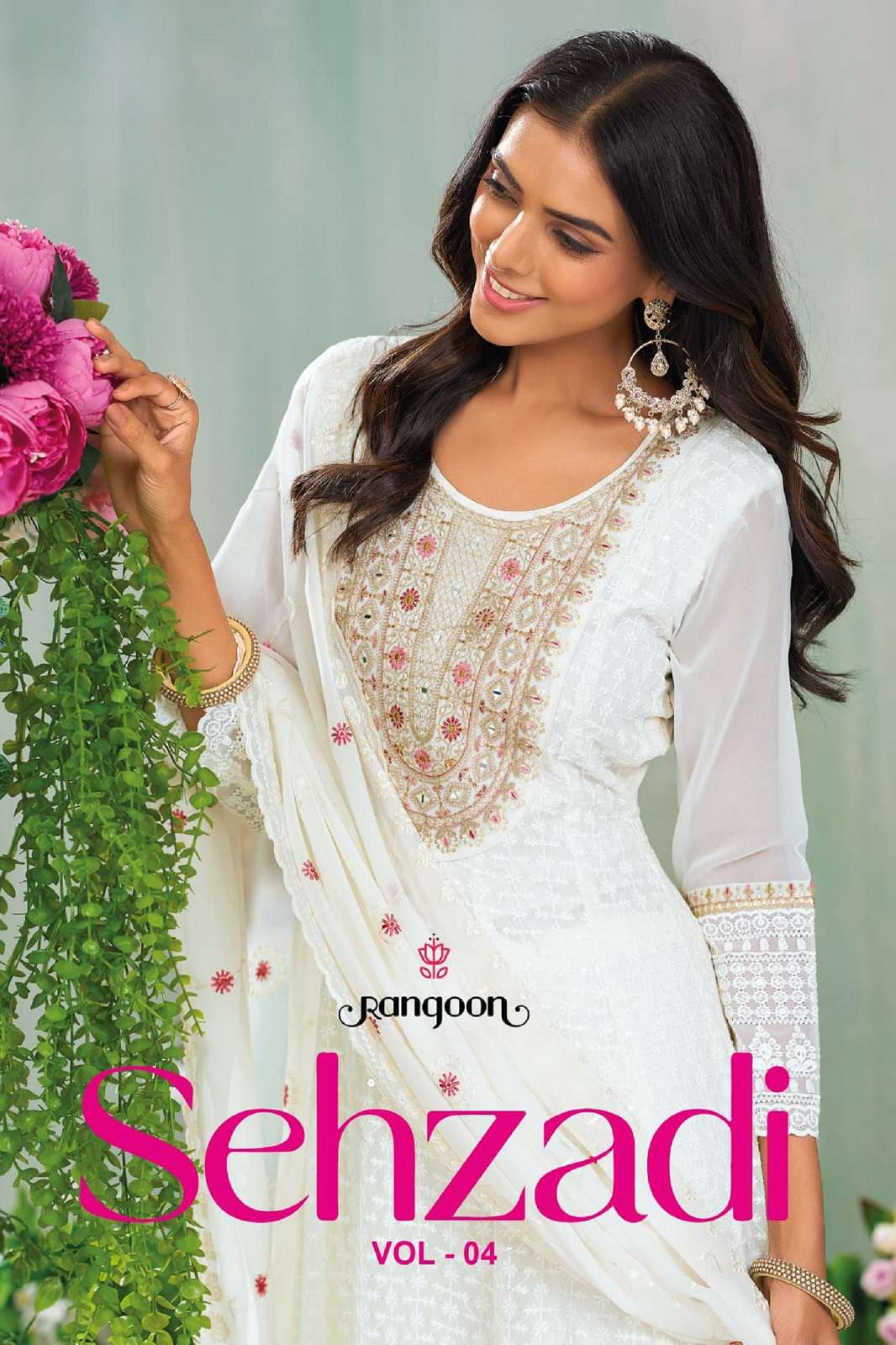 RANGOON SEHZADI VOL 4 GEORGETTE READY TO WEAR ANARKALI KURTIES
