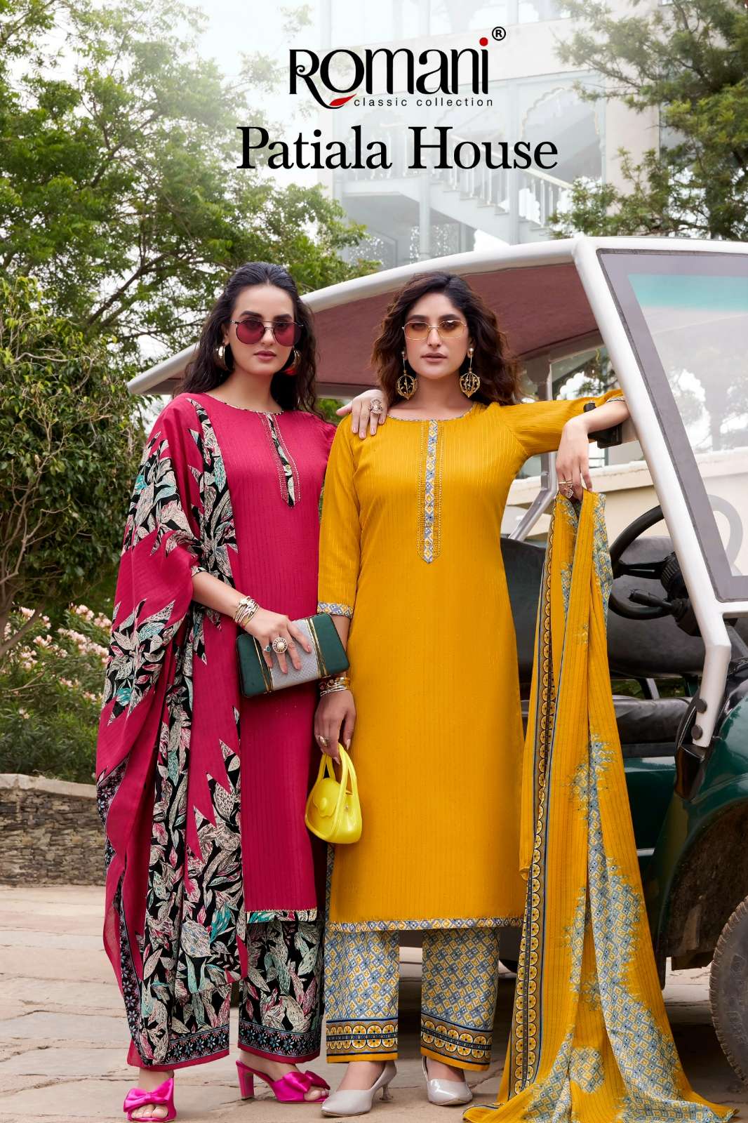 ROMANI PATIALA HOUSE Premium Soft Cotton Suit with Self Embroidery Work