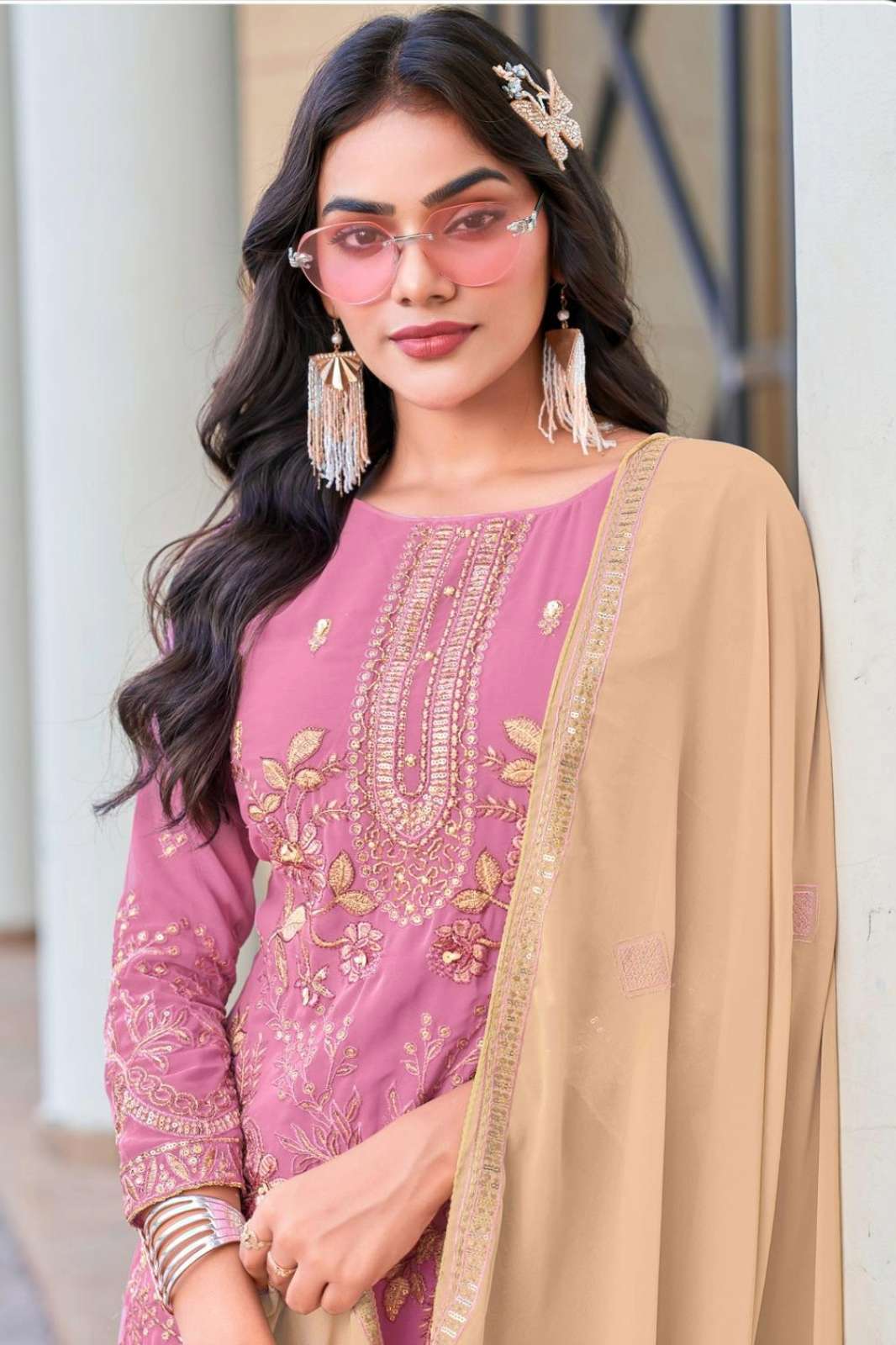 SAJIDA 1066 1067 1067 GEORGETTE PAKISTANI HEAVY EMBROIDERED SUIT