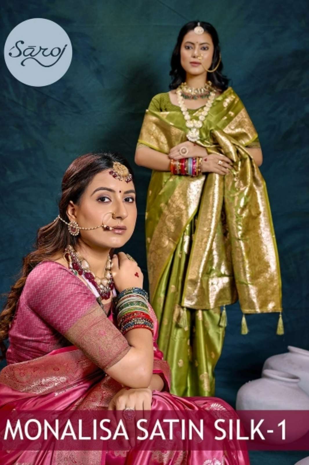 Saroj Kala Sattin Silk 1 Pure Satin Silk Rich Pallu Saree with Blouse