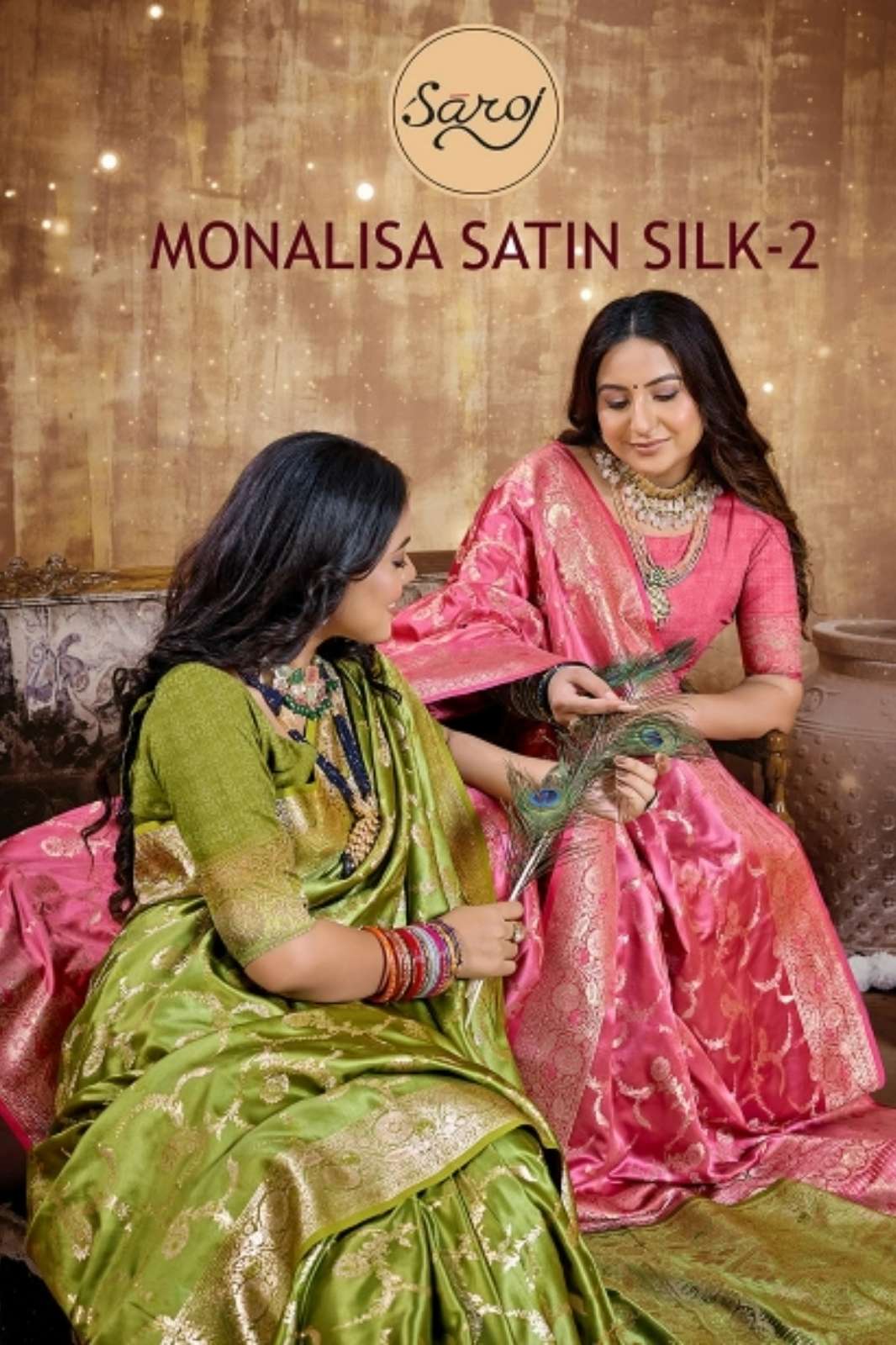 Saroj Kala Sattin Silk 2 Pure Satin Silk Rich Pallu Saree with Blouse