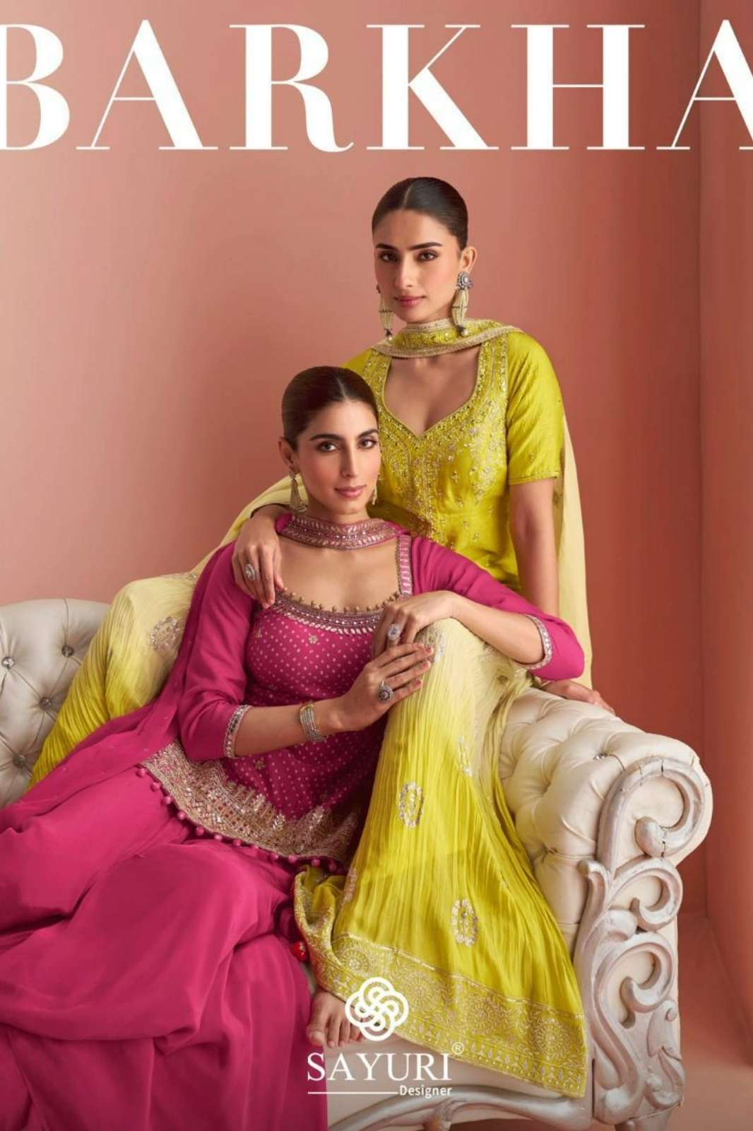 SAYURI BARKHA READY TO WEAR PREMIUM REAL CHINON SILK SUIT