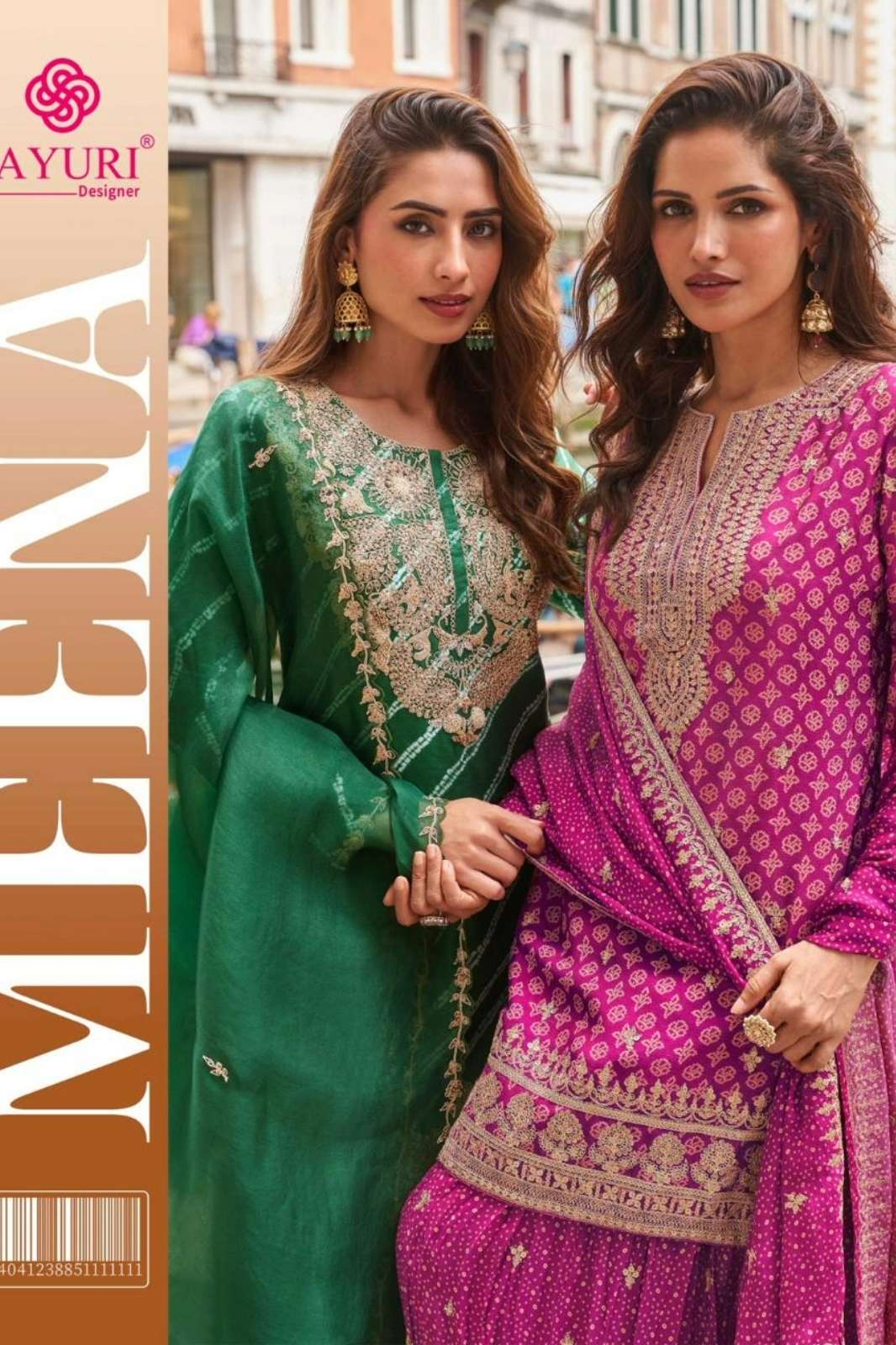 SAYURI MEENA READY TO WEAR PREMIUM REAL CHINON SILK DESIGNER SUIT