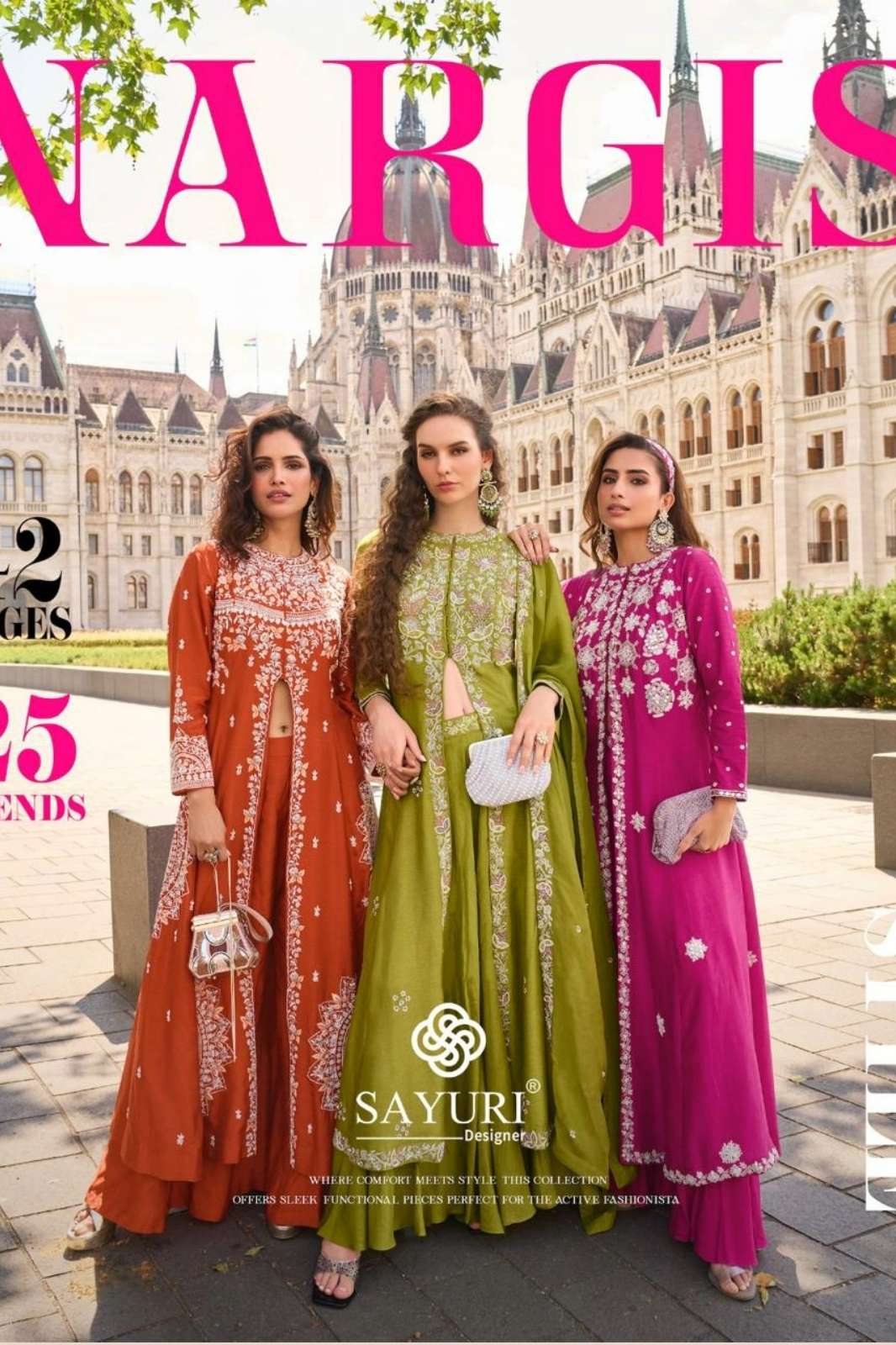 SAYURI NARGIS REAL PREMIUM SILK FRONTCUT TOP WITH PLAZZO AND DUPATTA