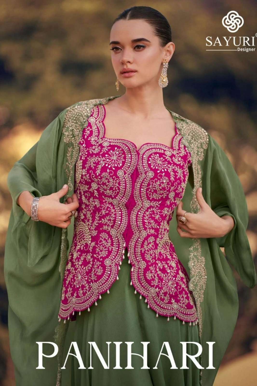 SAYURI PANIHARI READY TO WEAR PREMIUM REAL CHINON SILK INDO WESTERN DRESS
