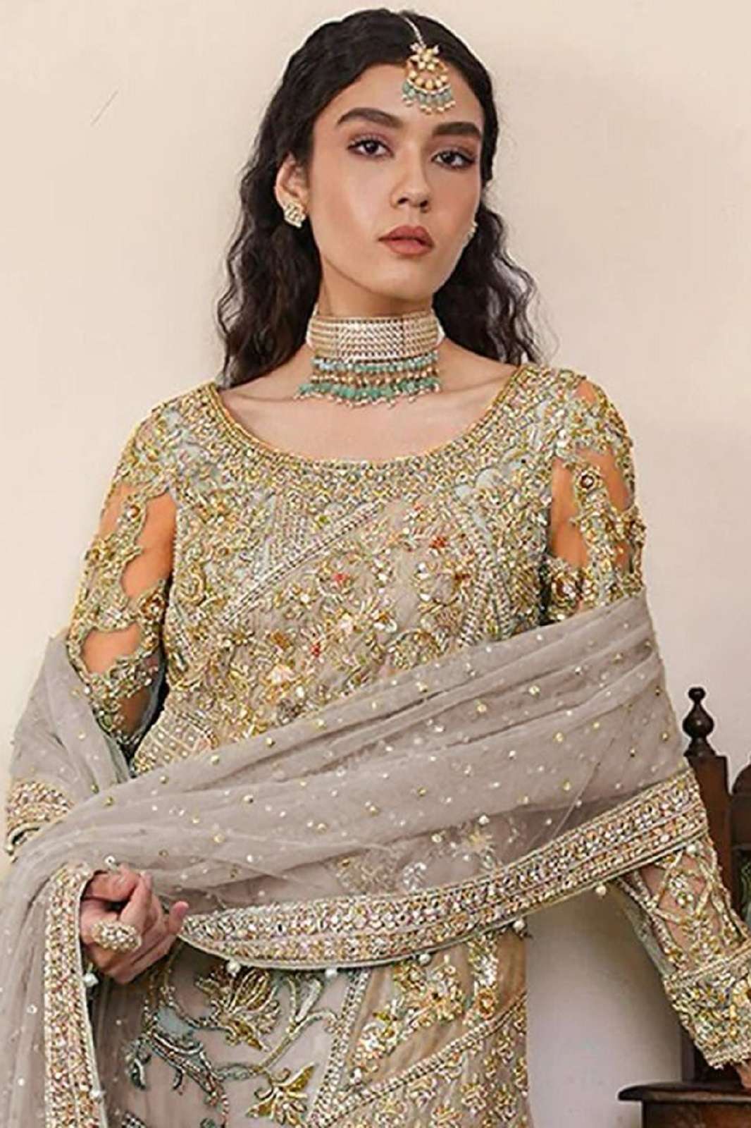 SERINE S 229 GEORGETTE EMBROIERED DRESS MATERIALS
