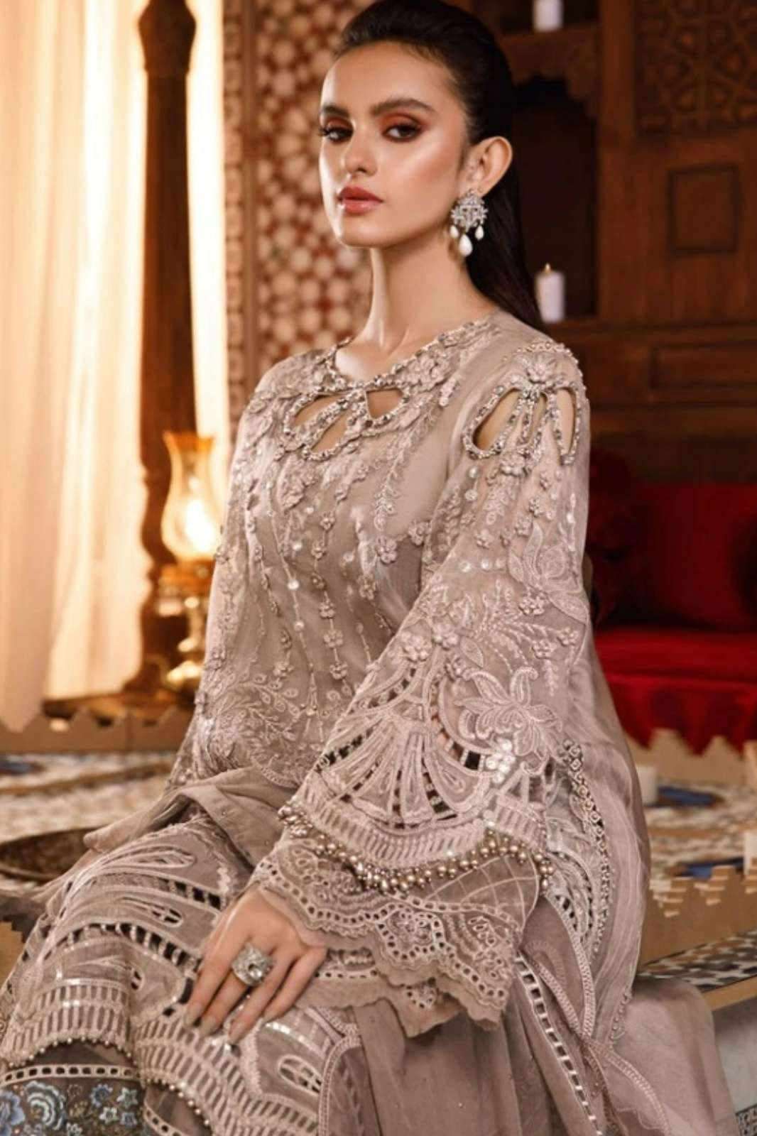SERINE S 97 O TO R FAUX GEORGETTE EMBROIDERED PAKISTANI SUIT