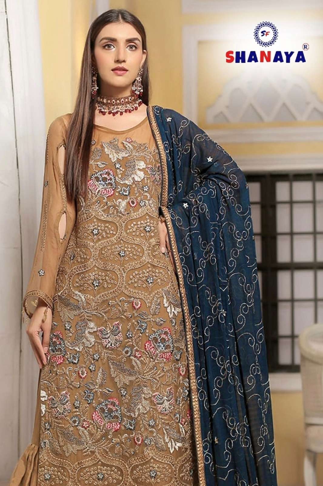 SHANAYA S 126 GEORGETTE EMBROIERED DRESS MATERIALS