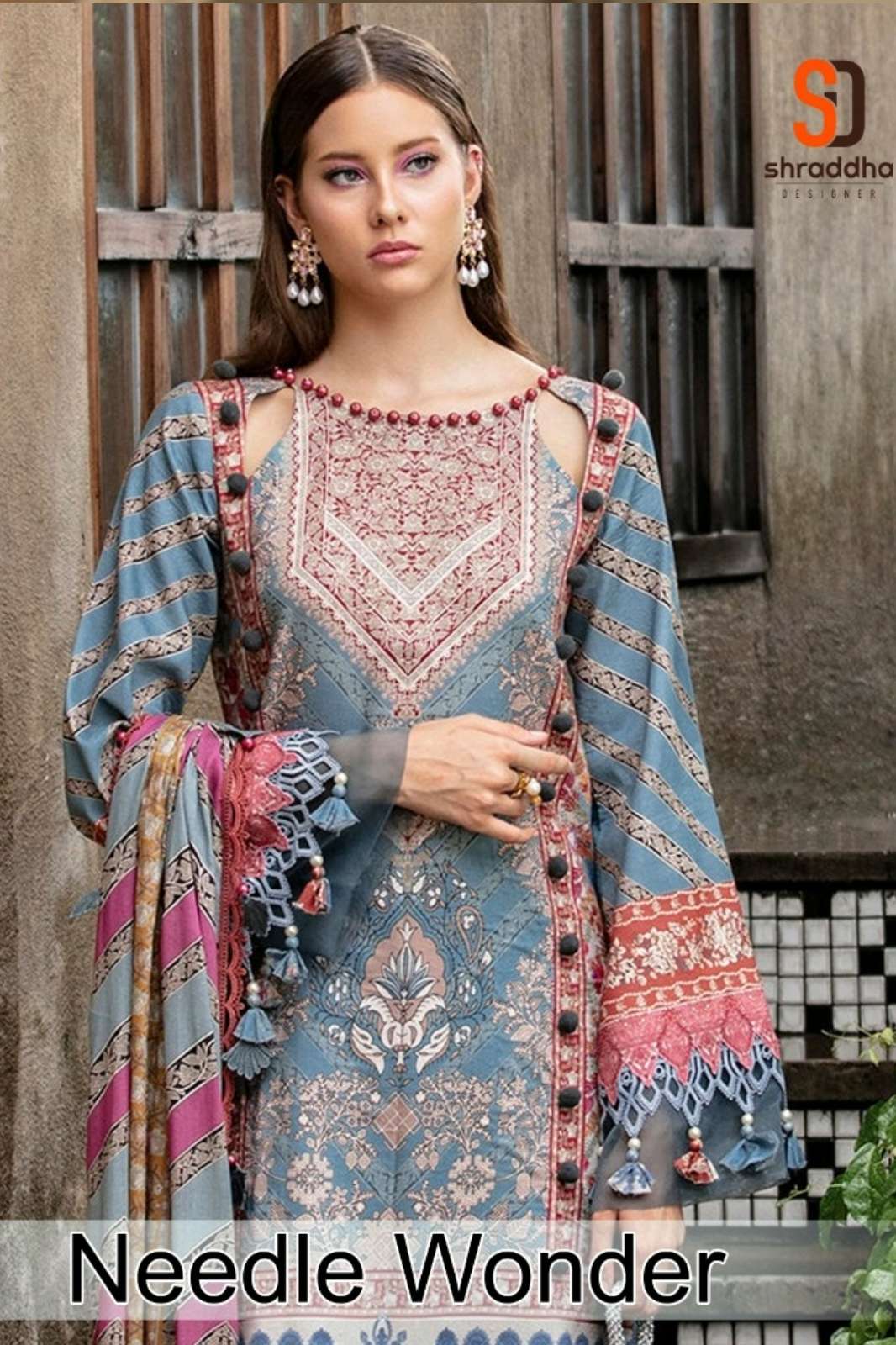 SHARADDHA NEEDLE WONDER VOL 1 Lawn Cotton Printed Suit with Embroidery