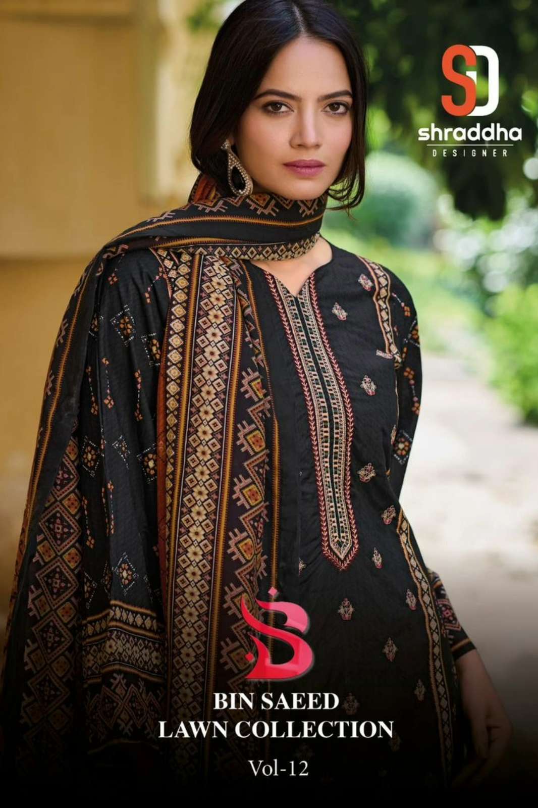 Shraddha BIN SAEED VOL 12 Pure Cotton Suit with Self Embroidery Work