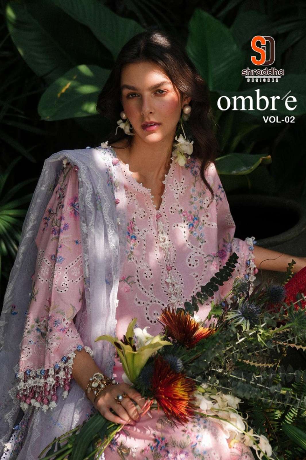 SHRADDHA DESIGNER OMBRE VOL 2 COTTON EMBROIERED DRESS MATERIALS