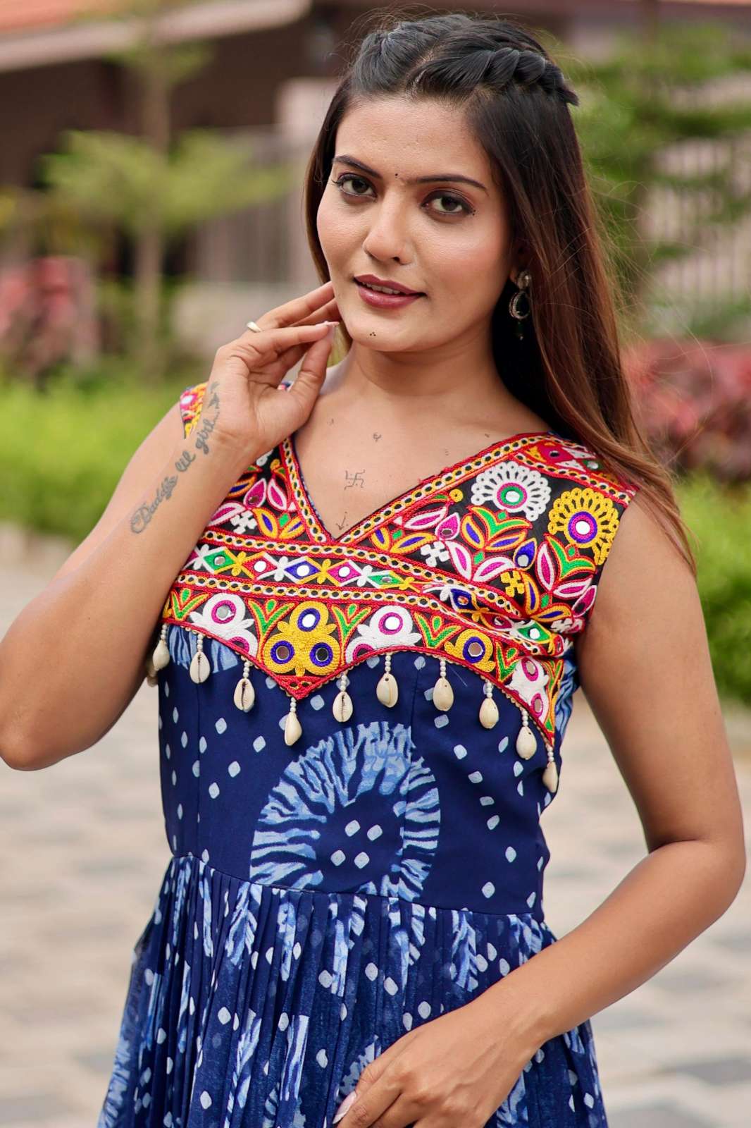 Shri Balaji Emporium 116 Navratri Special Gamathi Work Gown