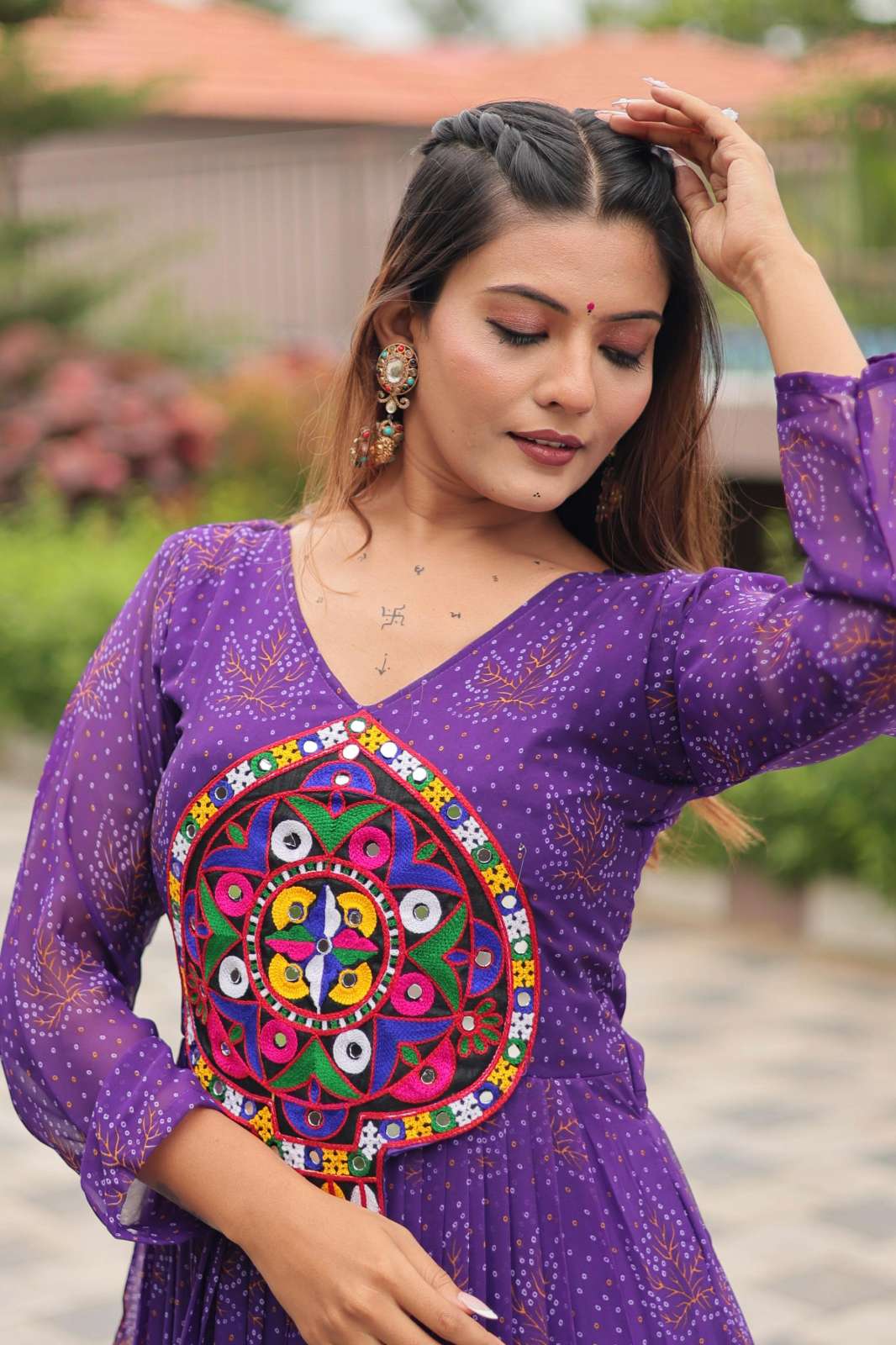 Shri Balaji Emporium 121 Navratri Special Gamathi Work Gown