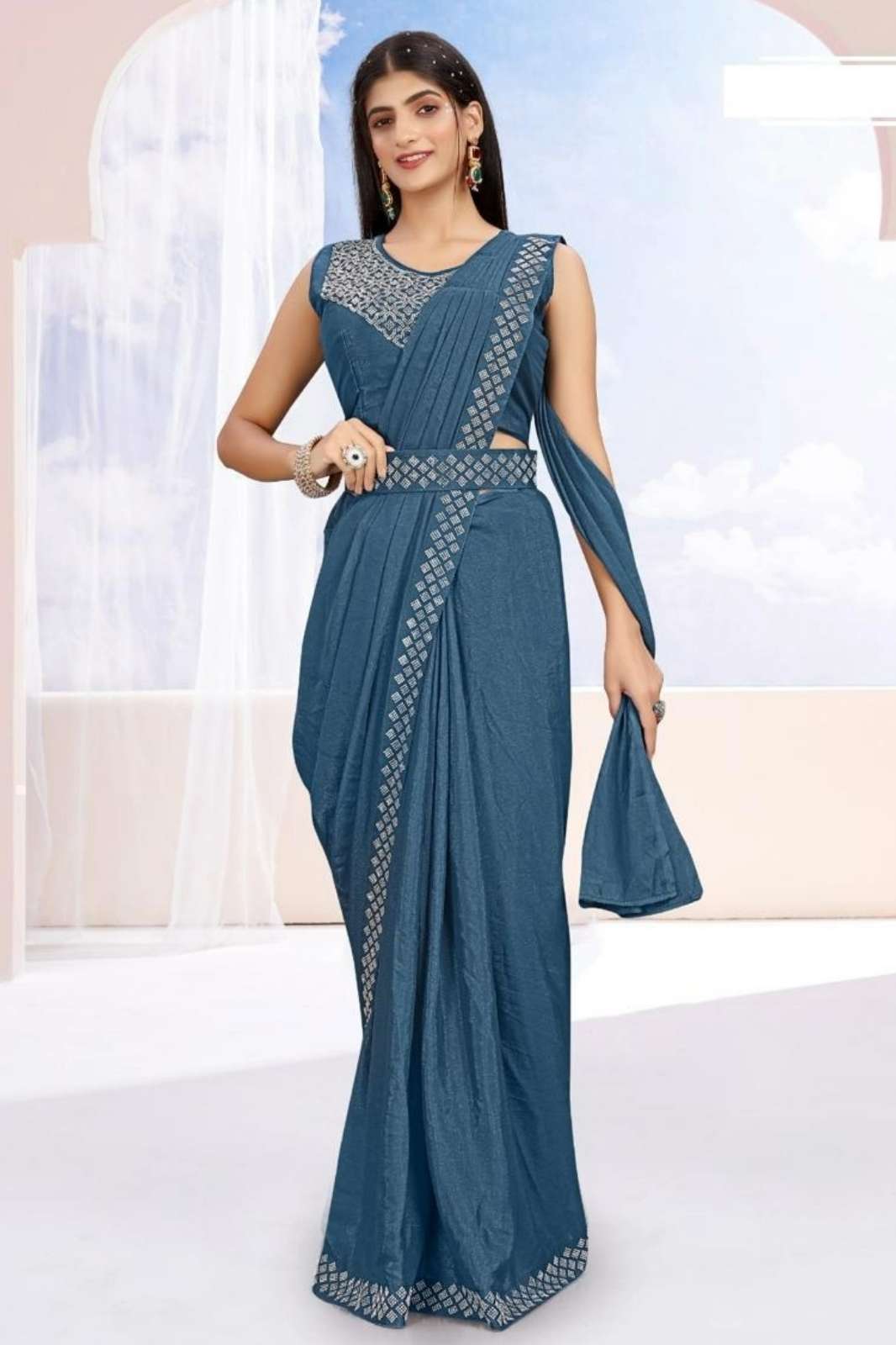 Shri Balaji Emporium 16101 Ready to Wear Fancy Satin Party Wear Saree