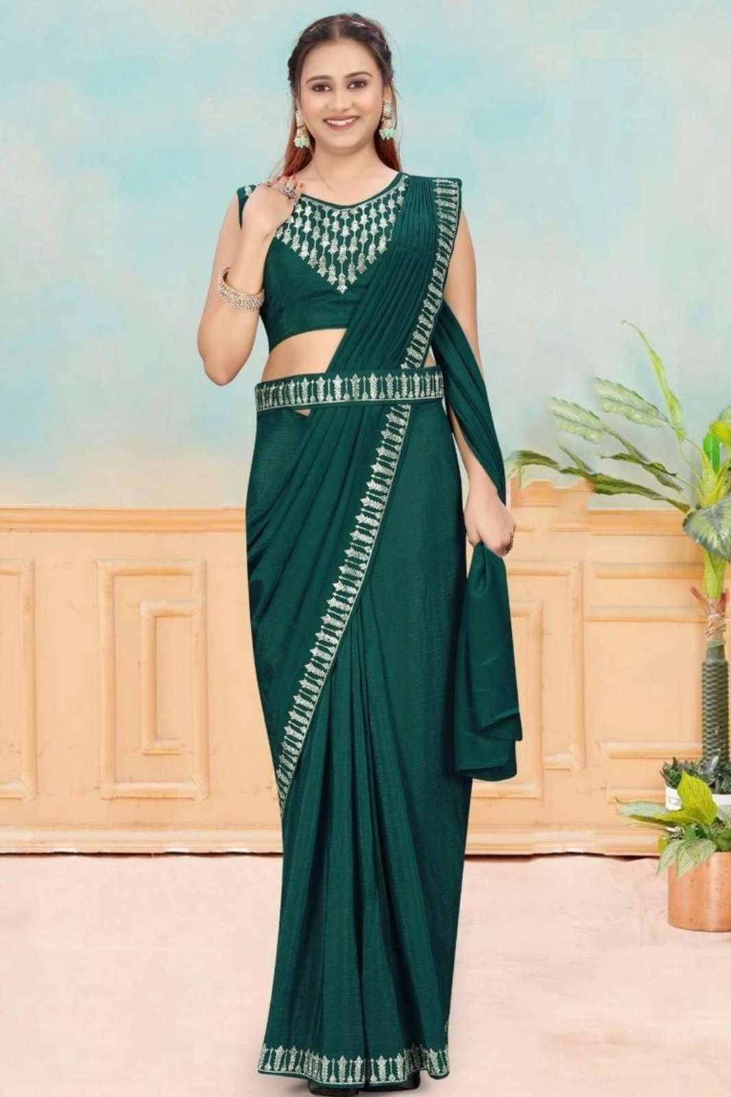 Shri Balaji Emporium 16101 Ready to Wear Jacquard Fancy Saree