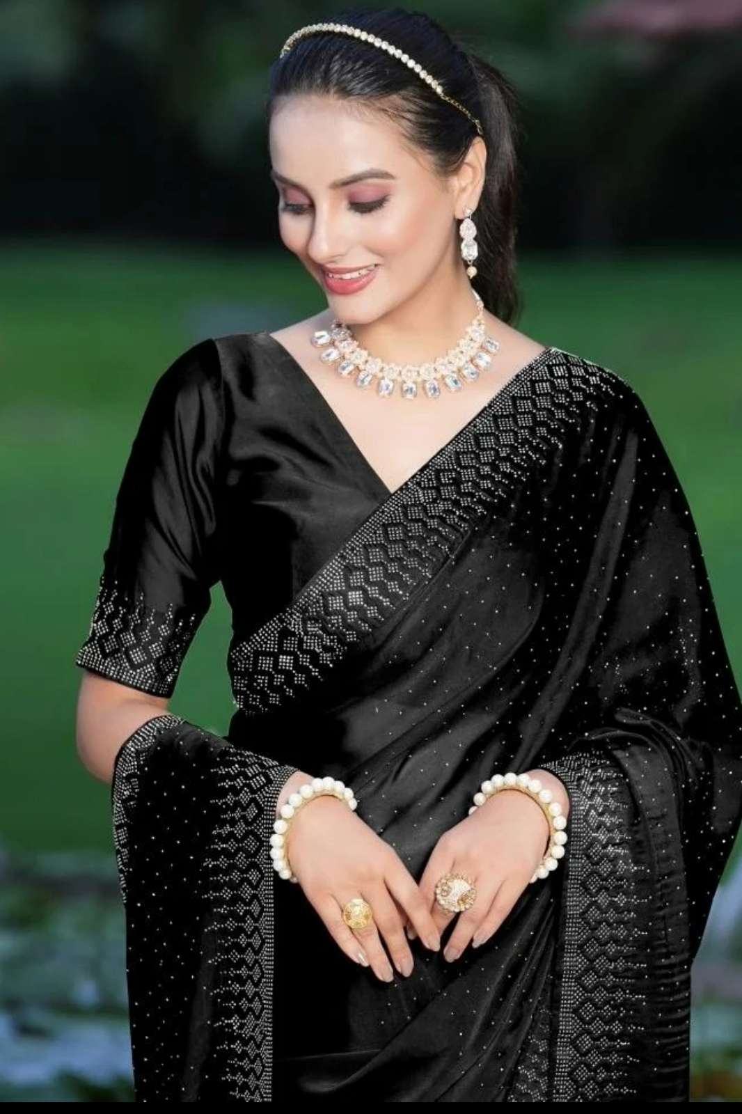 Shri Balaji Emporium 201C H J RANGOLI SWAROVSKI WORK SAREE 