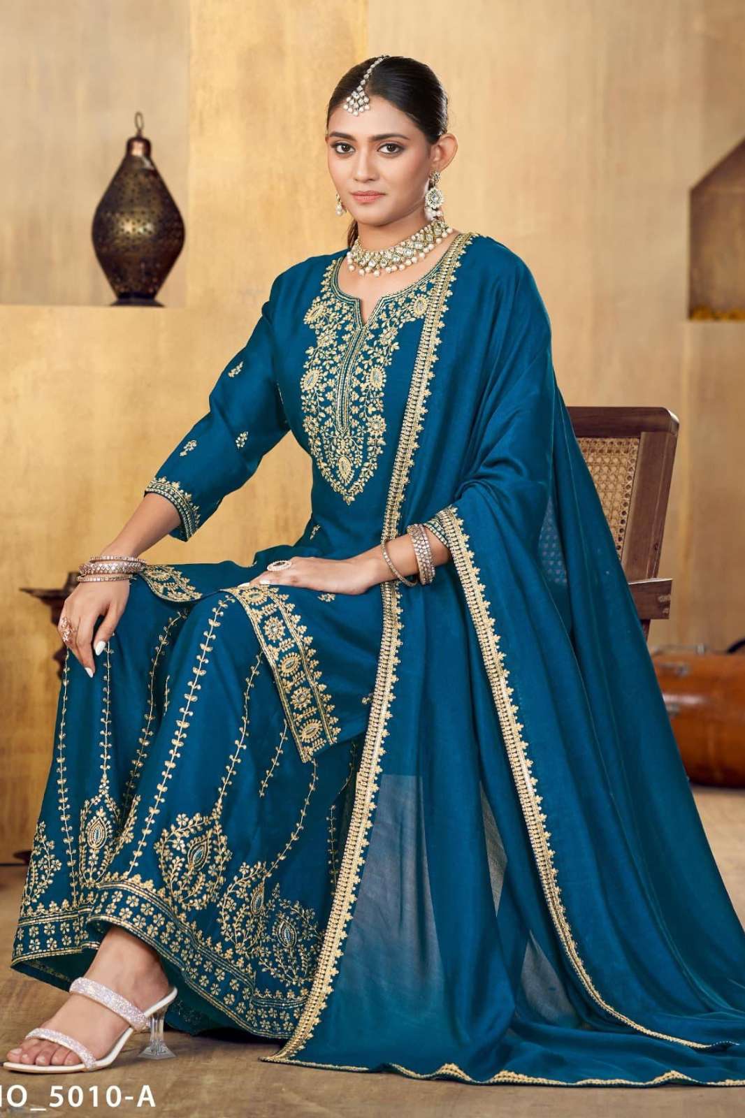 Shri Balaji Emporium 5010 A & B Premium  Marvel Silk Sharara Suit