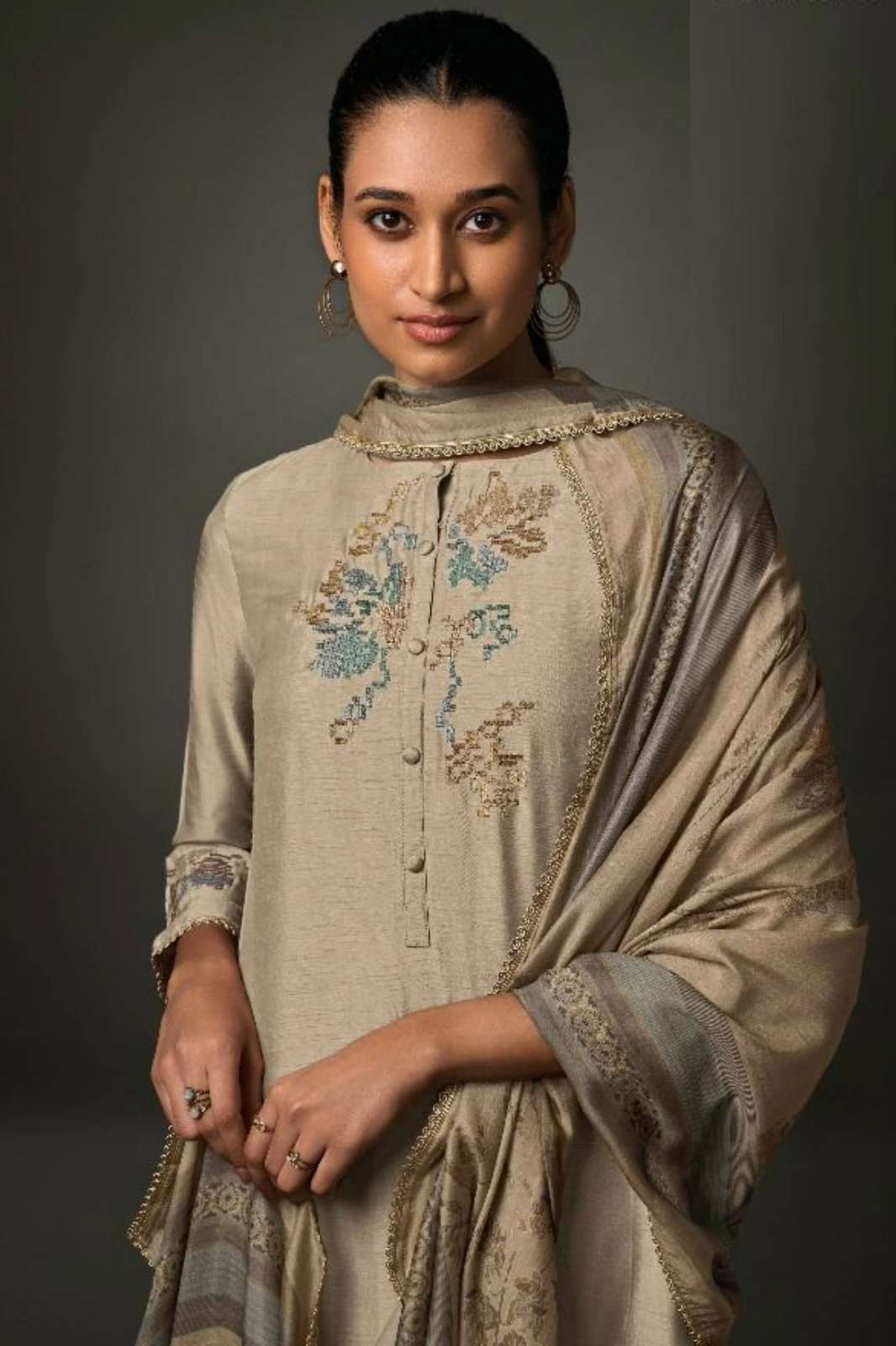 SHRI BALAJI EMPORIUM AURIKA ANTARA SILK SUIT WITH EMBROIDERY WORK
