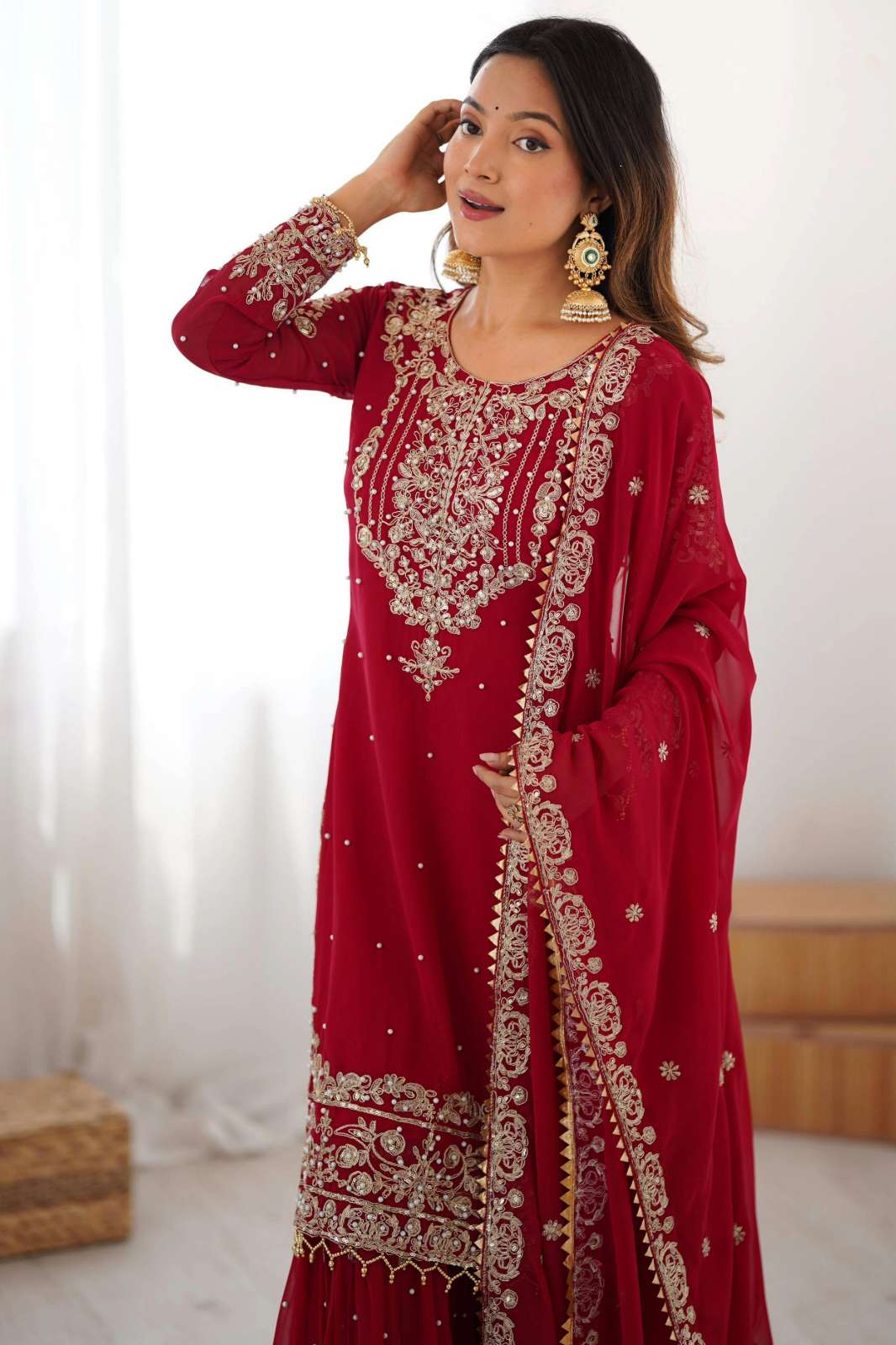 Shri Balaji Emporium DIF 077 Faux Georgette Festivals Sharara Suit
