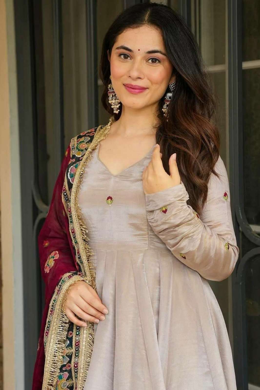 Shri Balaji Emporium DV 24774 Ready to Wear French Crepe Anarkali Suit 