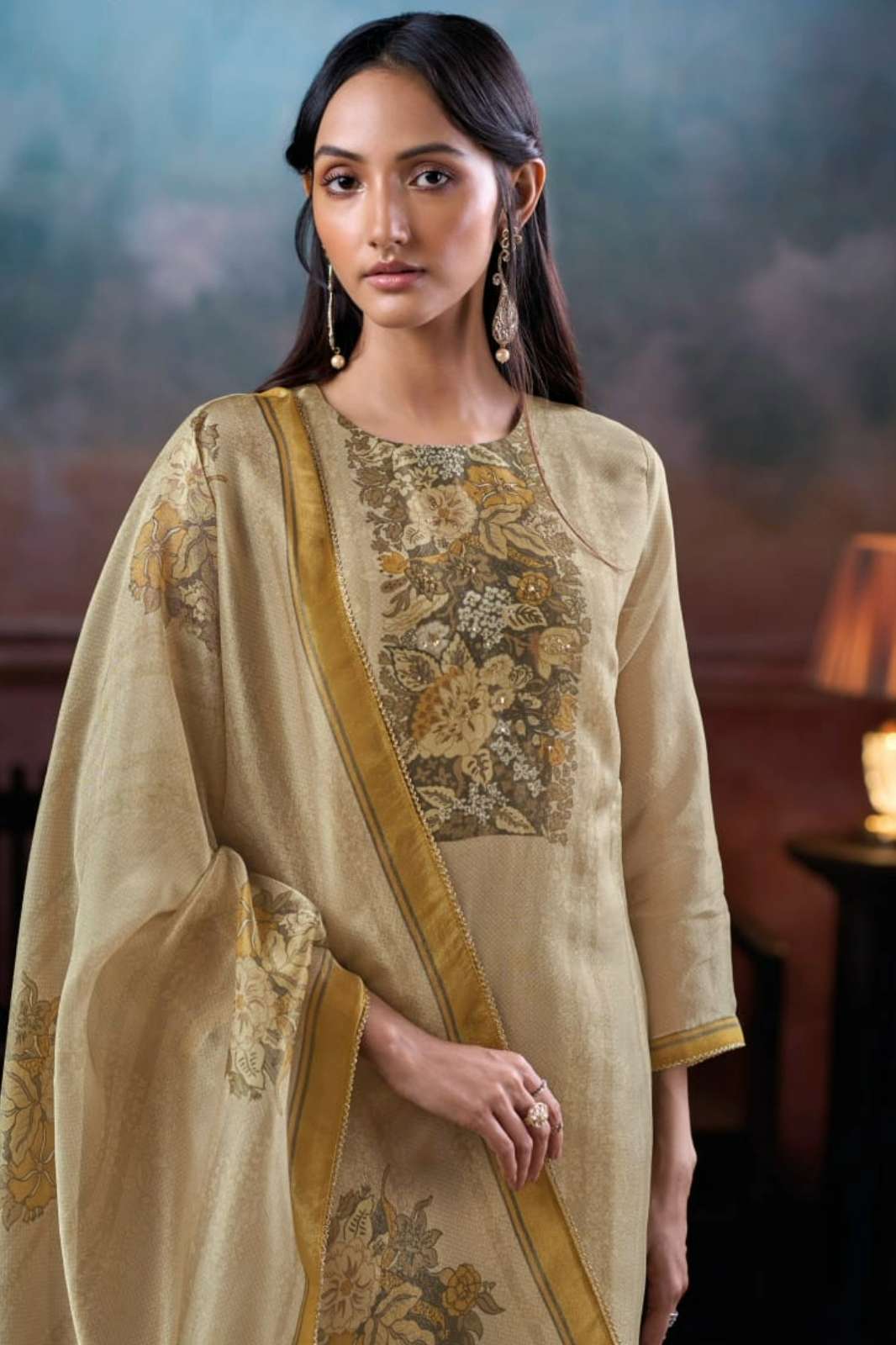 SHRI BALAJI EMPORIUM EVIRA PURE BEMBERG SILK SUIT WITH HAND WORK