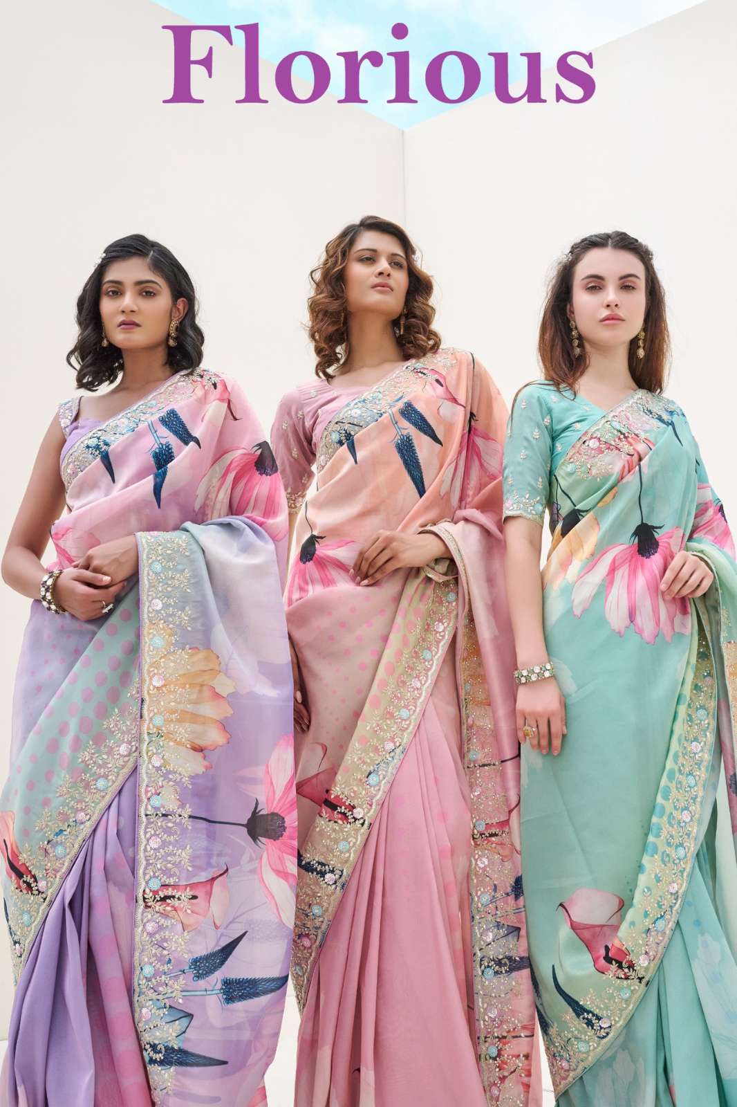 Shri Balaji Emporium Florious Satin Digital Printed Party Wear Saree