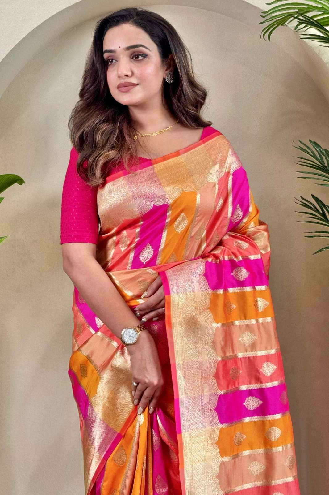 Shri Balaji Emporium Meenakshi Premium Banarasi Satin Silk Saree